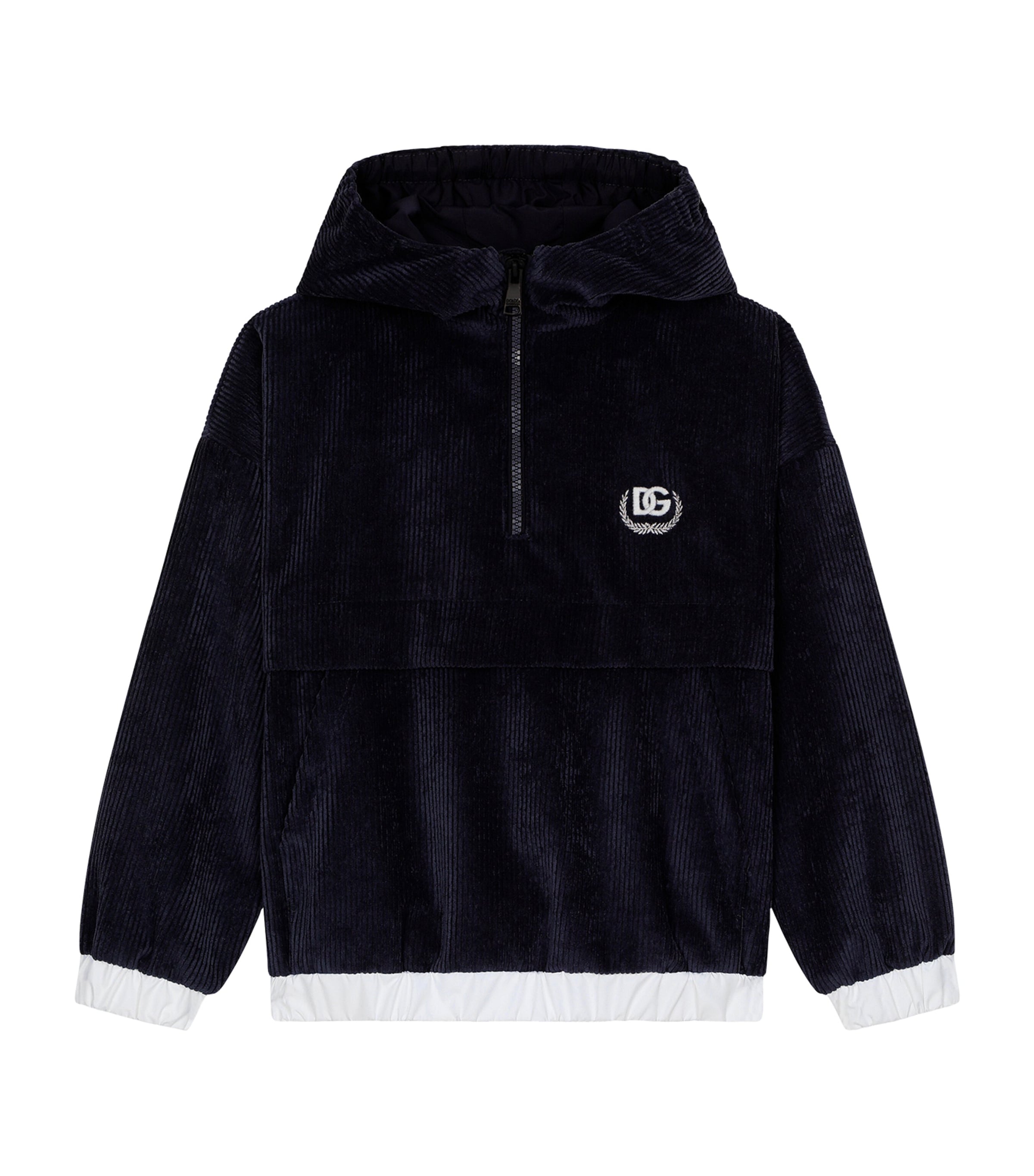 Dolce & Gabbana Logo-embroidered Velvet Hoodie