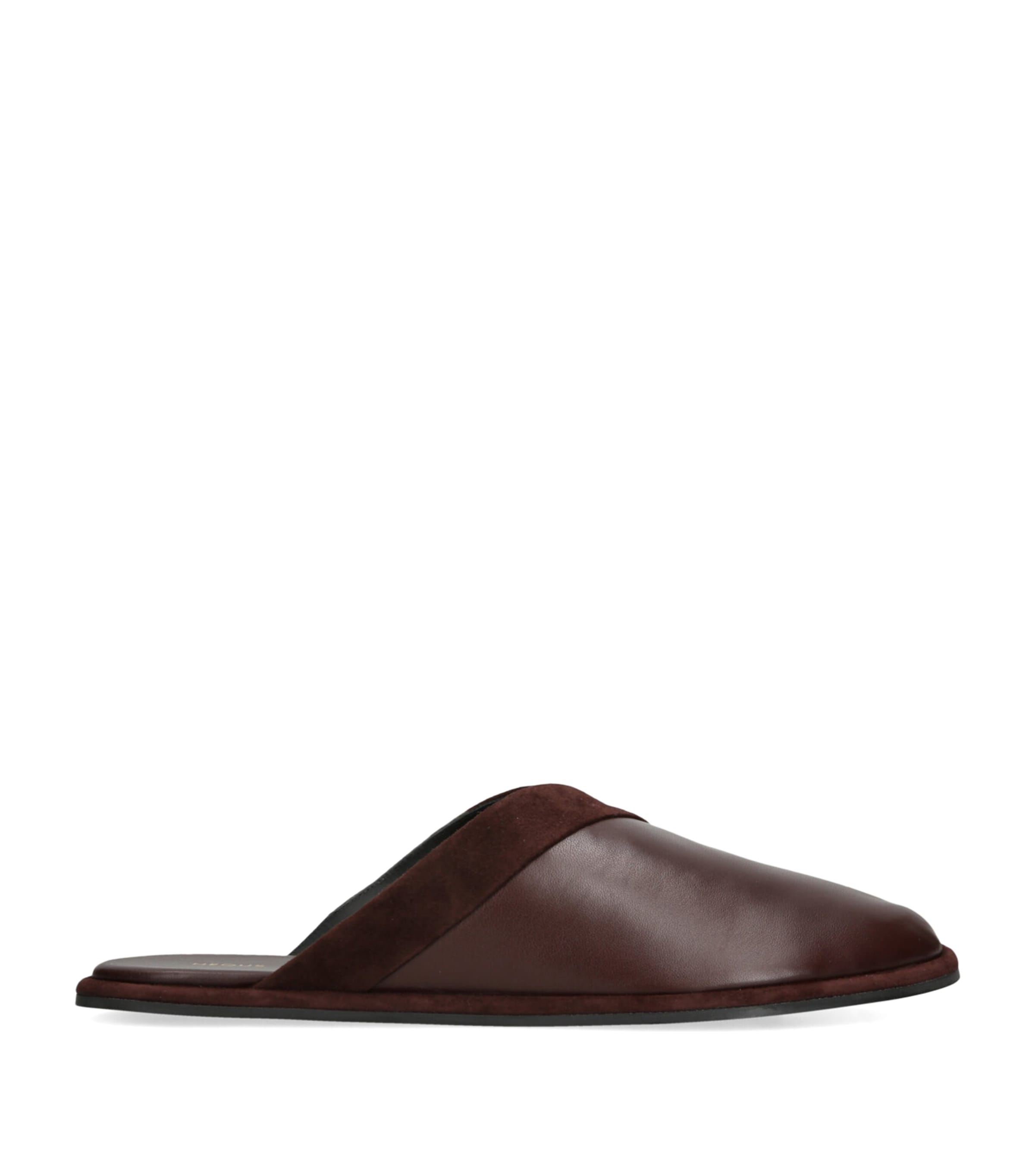 Leather Atik Slides DARK BROWN Image 1