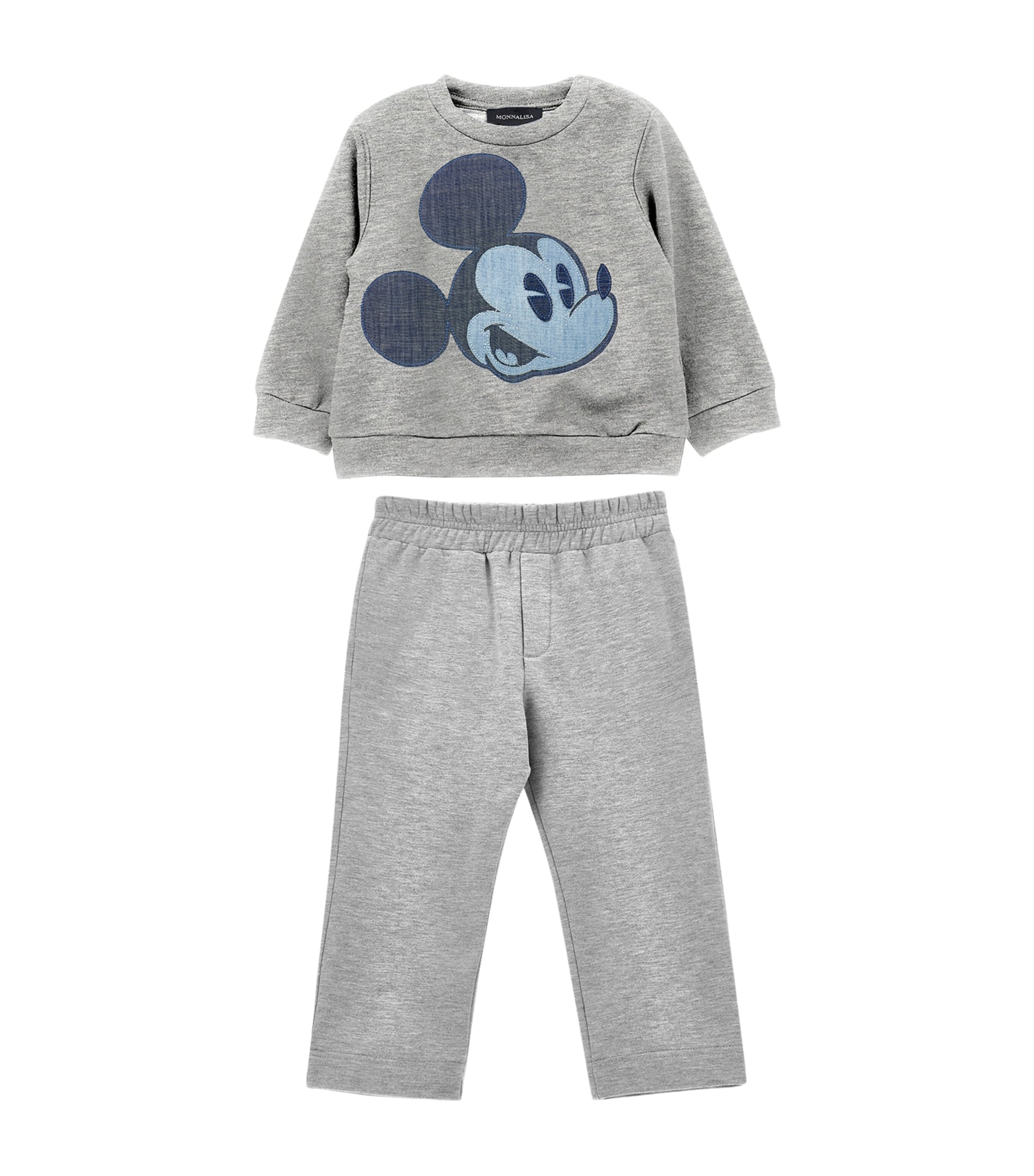 Monnalisa Mickey Mouse Sweatshirt And Joggers Set In Gray
