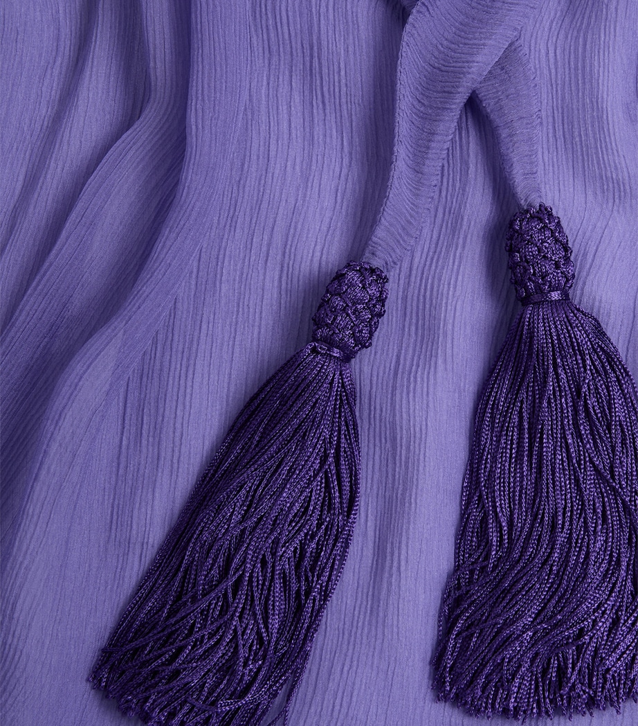 Silk Tie-Neck Shirt AE8 Image 8