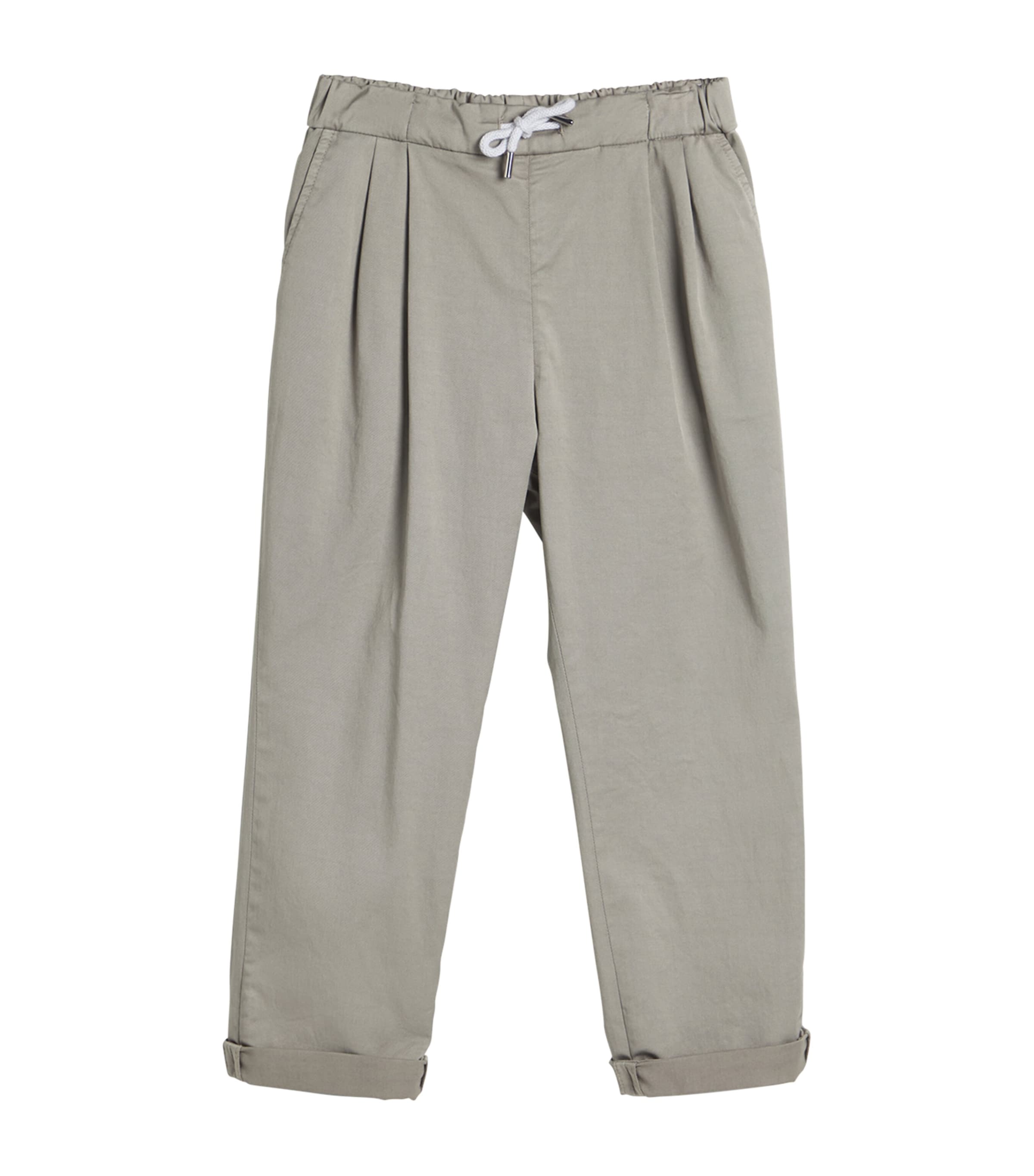 Brunello Cucinelli Pima Comfort Cotton Drawstring Trousers
