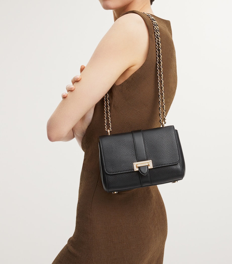 Small Leather Lottie Cross-Body Bag BLACK Image 5