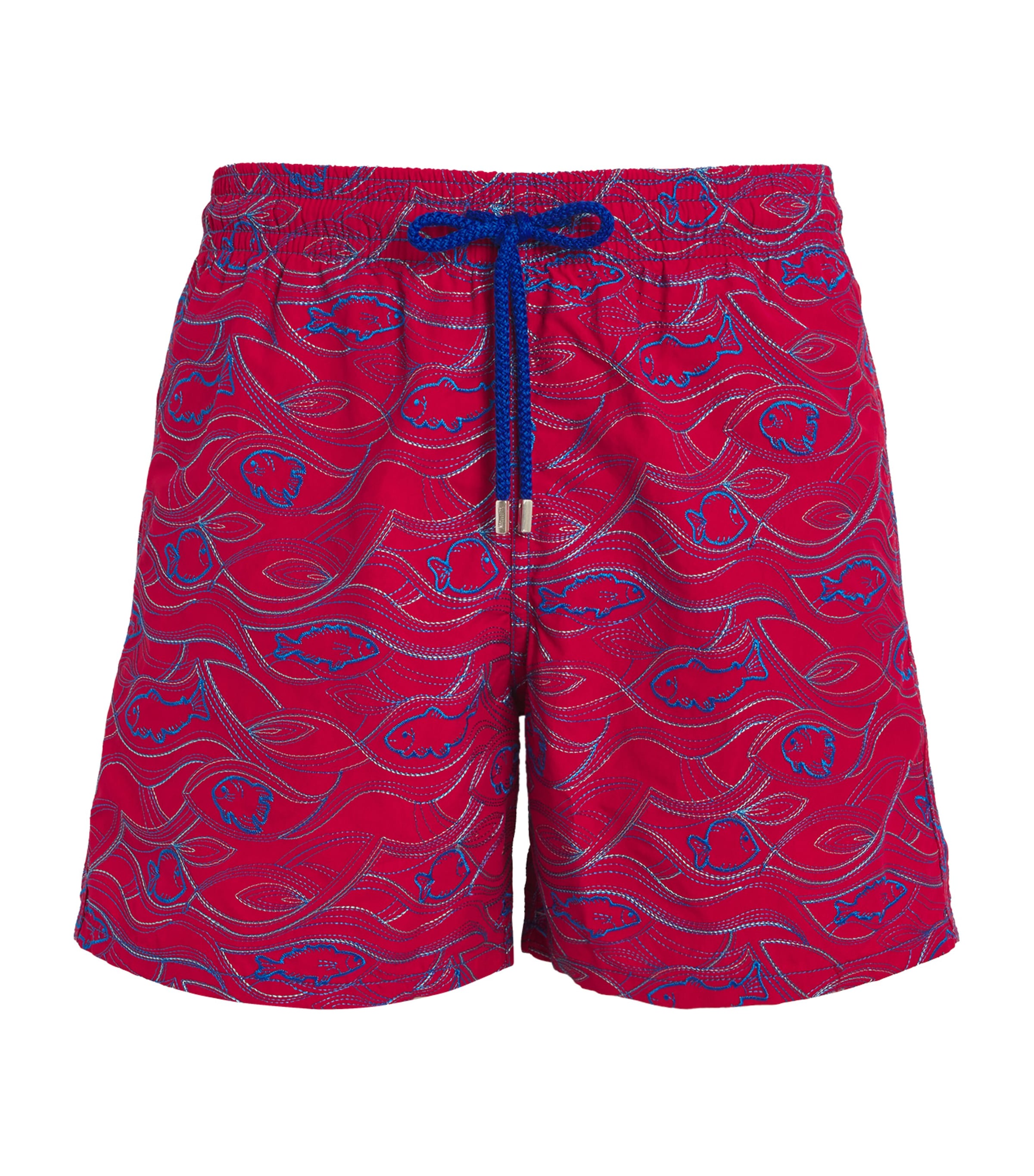 Vilebrequin Aquarium Embroidered Mistral Swim Shorts In Red