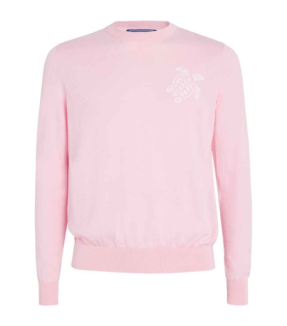 Cotton Turtle Jacquard Sweater 159-PEONY Image 1