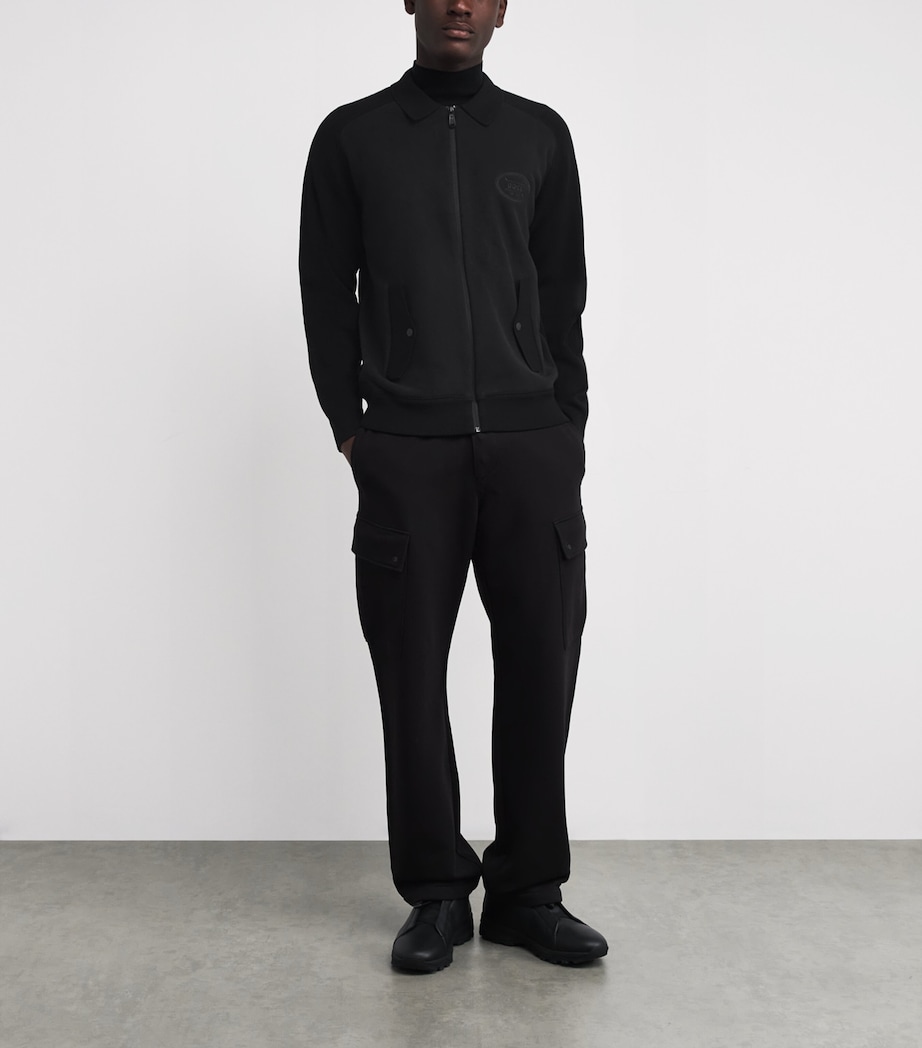 Fleece Logo Polo Jacket 001BLACK Image 2