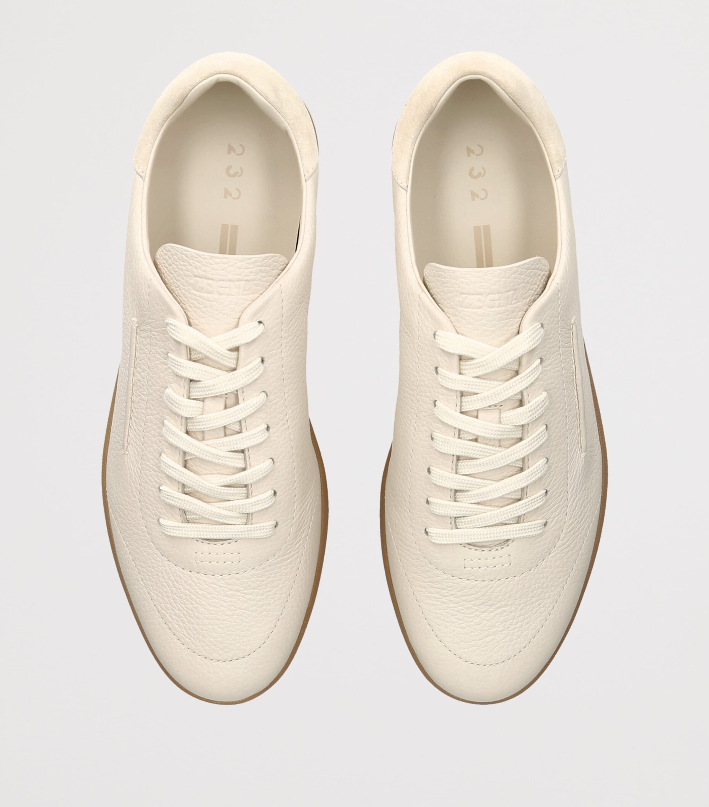 Zegna Leather 232 Sneakers Bone Image 3