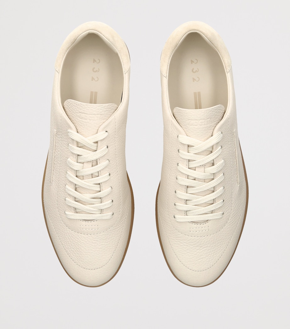 Zegna Leather 232 Sneakers Bone Image 3