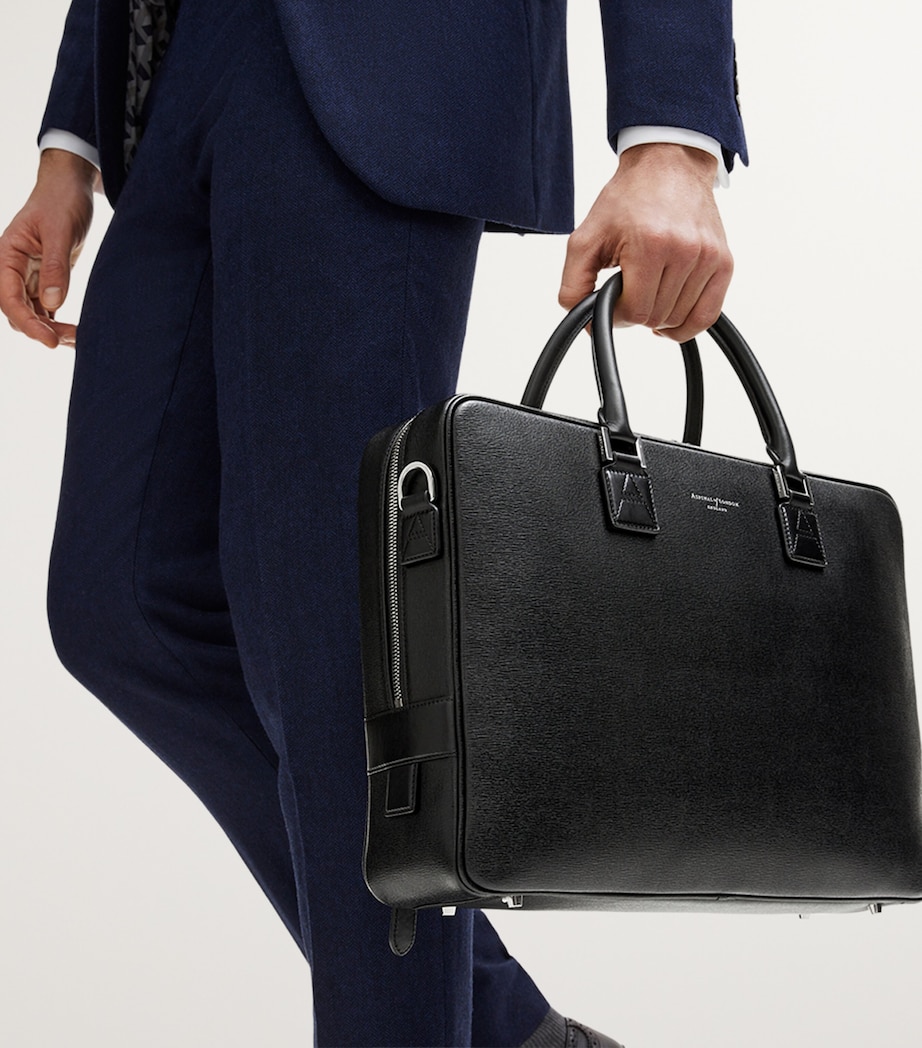 Leather Mount Street Briefcase Bag BLACK Image 7