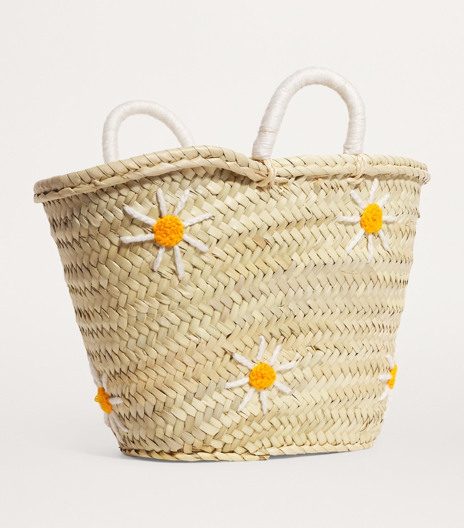 BONITA Medium Daisy Basket Bag White/yellow Image 2