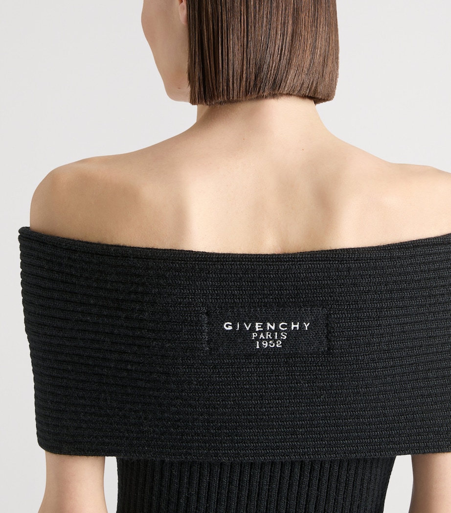 Wool-Blend Knit Mini Dress BLACK Image 4