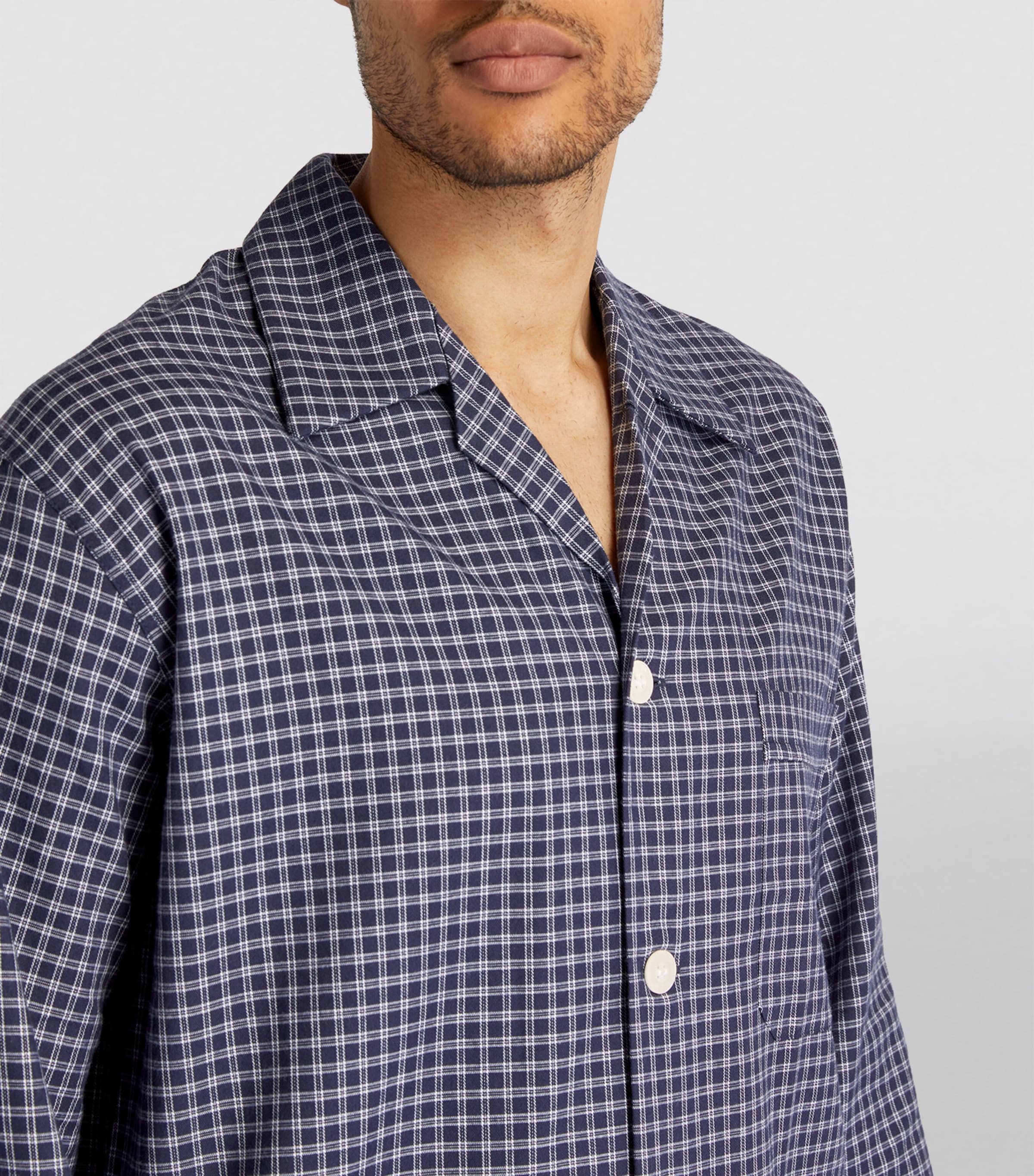 Brushed Cotton Check Pyjama Set NAVY Image 4