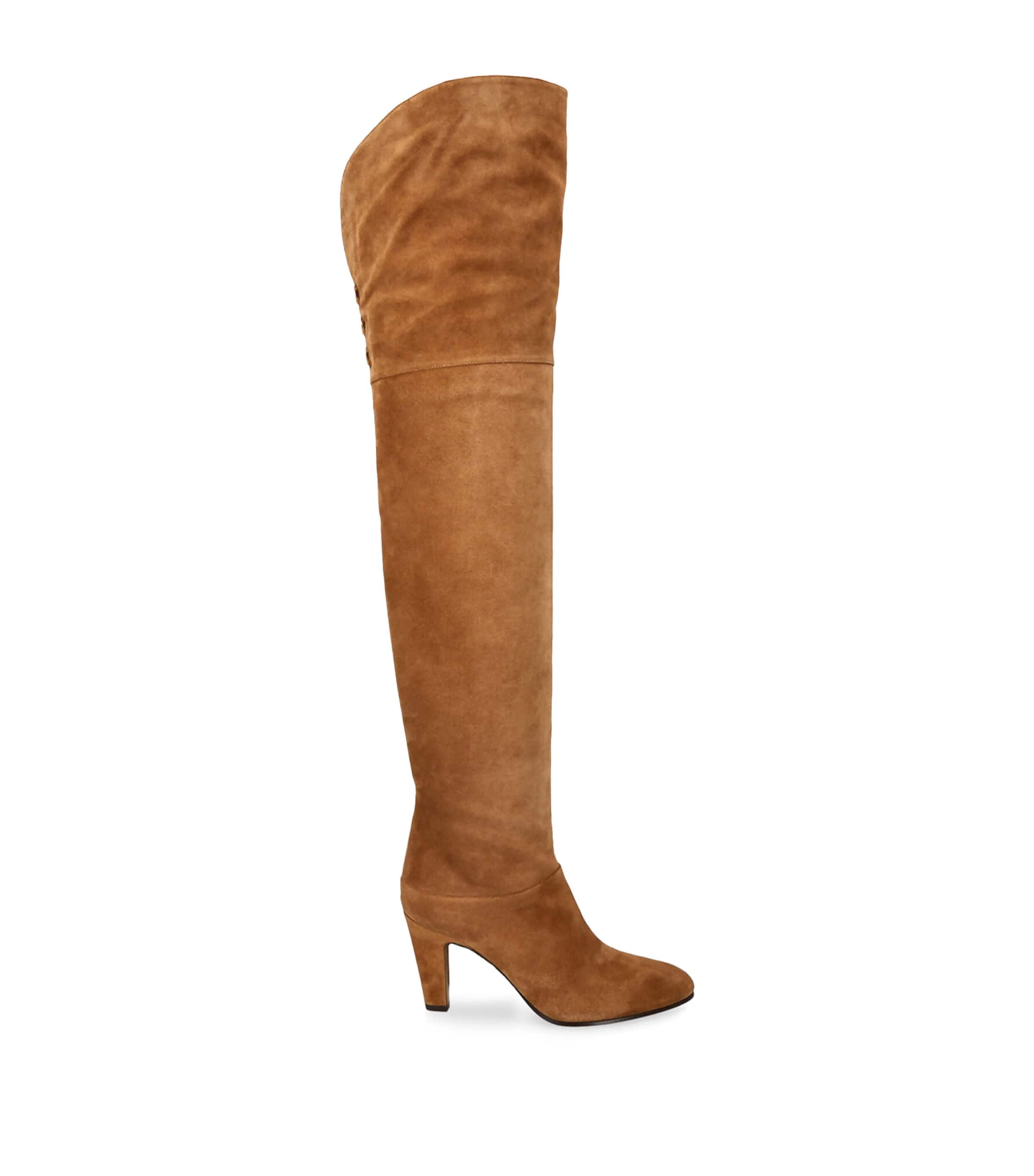 Chloé Suede Eve Over-the-knee Boots 85 In Brown