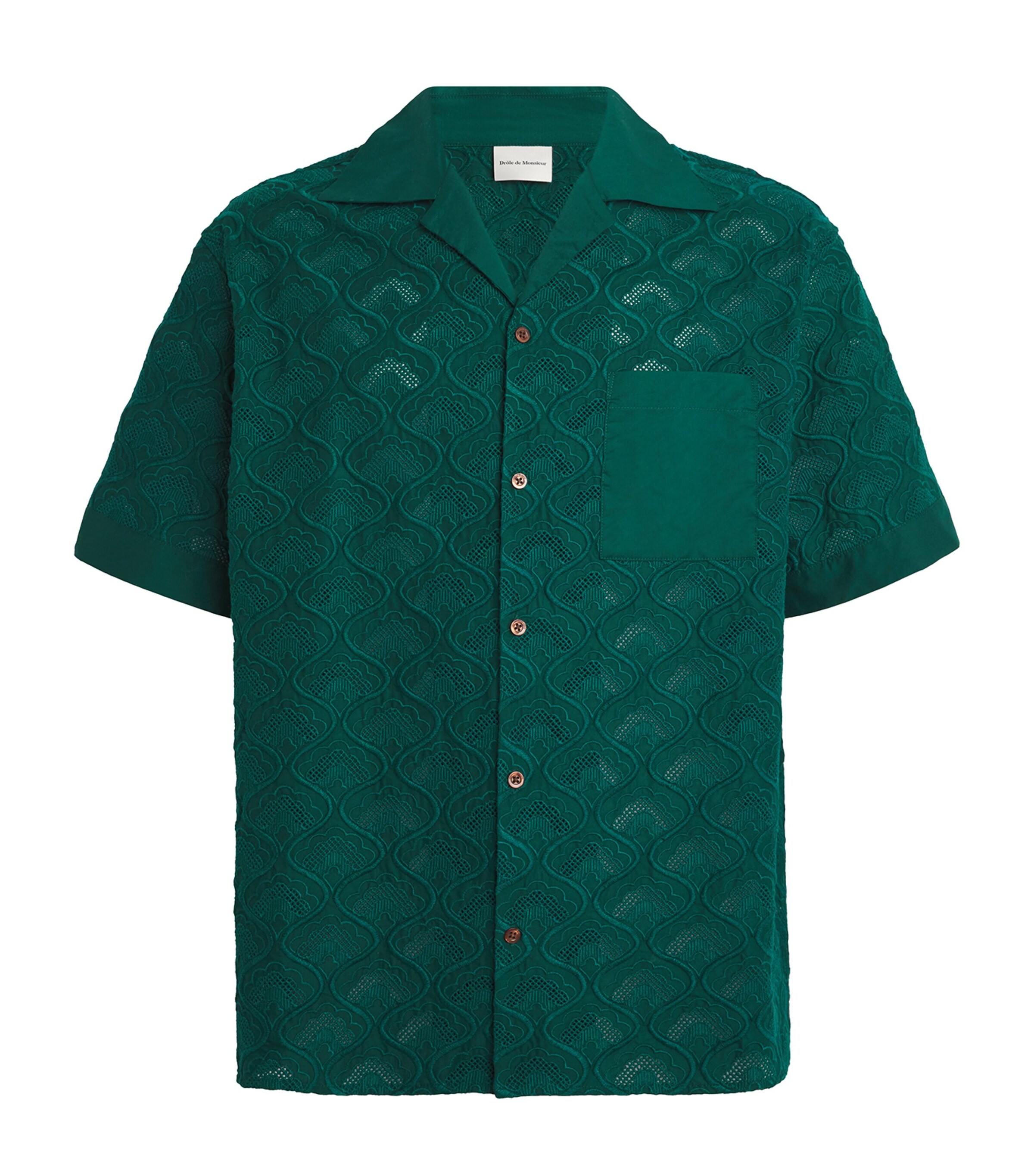 Tapestry Embroidered Shirt DARK GREEN Image 1