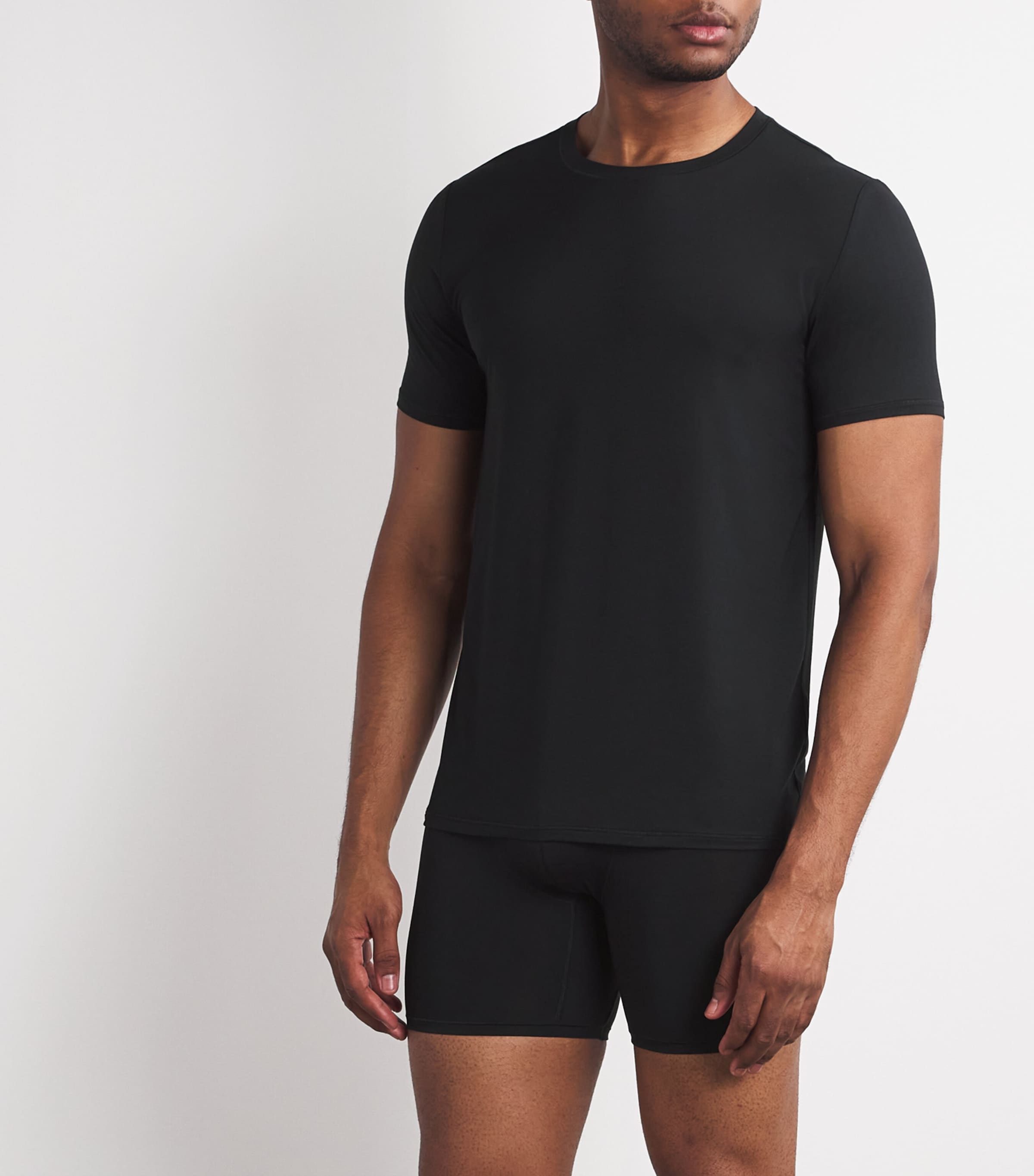 Skims Mens Stretch T-Shirt (Pack of 3) Obsidian Image 2