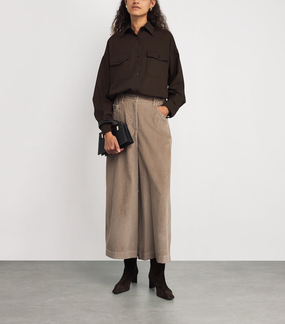 Corduroy Wide-Leg Trousers SAND Image 2