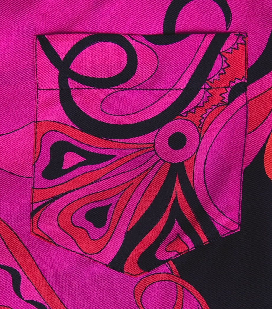PUCCI Womens Silk Oversized Orchidee Shirt Fuchsia Image 2
