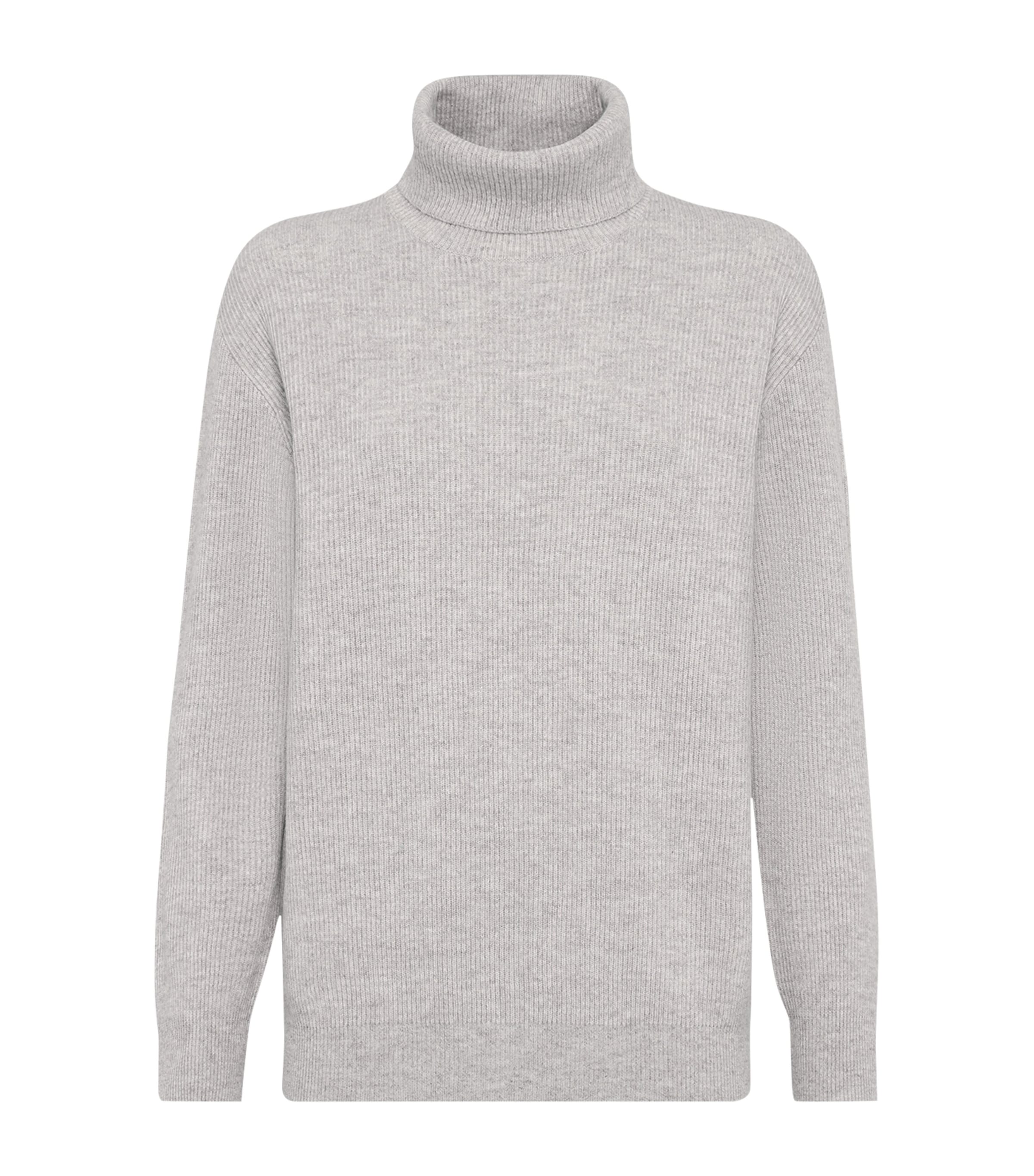 Brunello Cucinelli Roll-neck Cashmere Jumper In Black