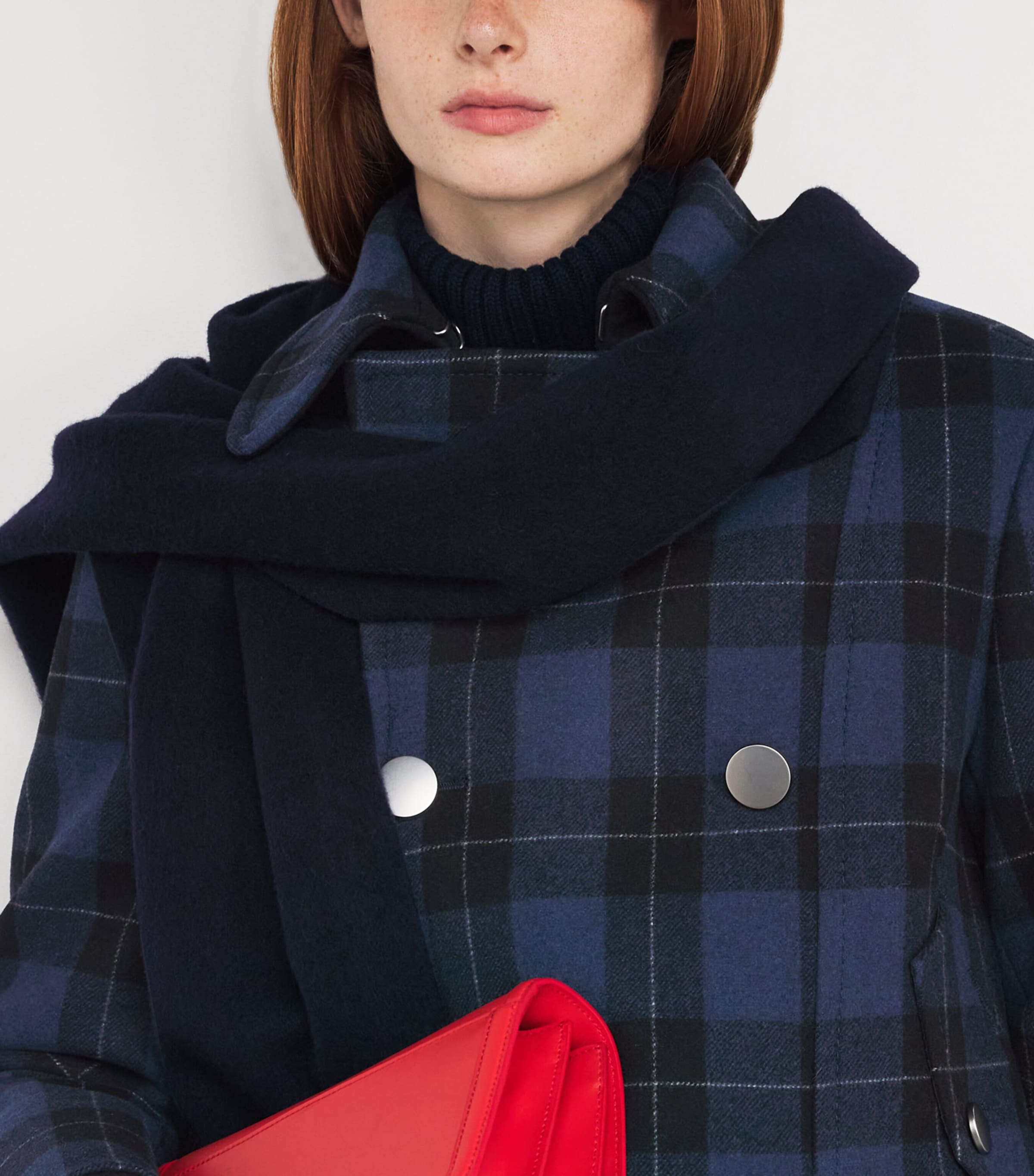 Wool-Blend Check Jacket NAVY Image 6