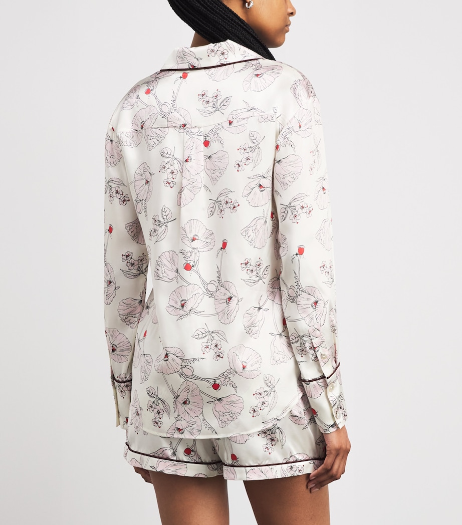 Olivia von Halle Womens Silk Poppies Alba Pyjama Set Rosalia Image 4