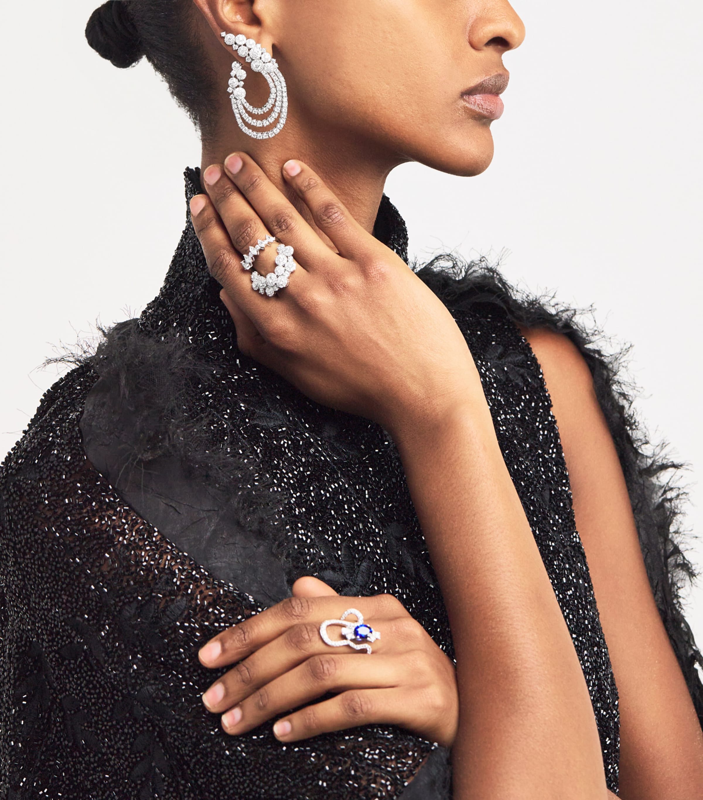 Yeprem White Gold and Diamond Y-Couture Drop Earrings White Gold Image 2