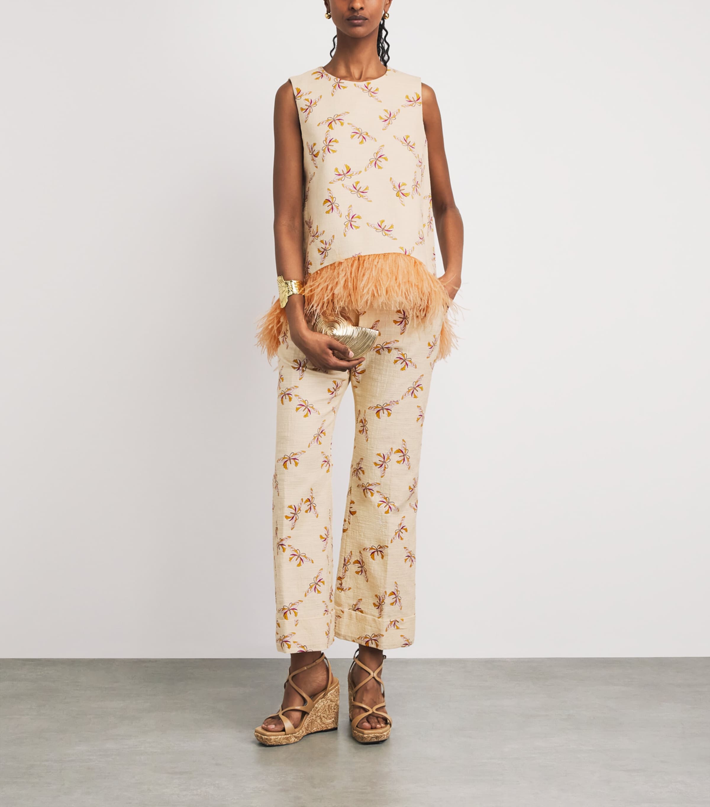 La Doublej Womens Farfalla Print La Scala Top Farfalla Image 2