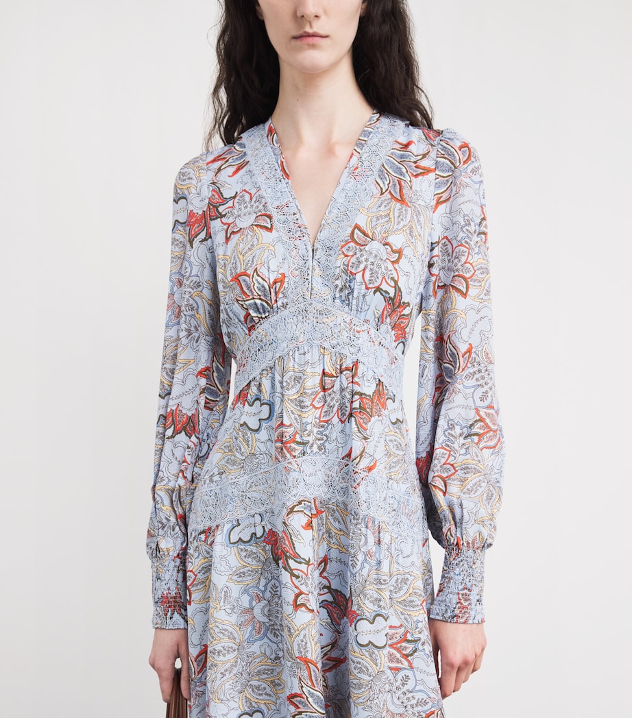 ME+EM Womens Silk Paisley Maxi Dress Blue/multi Image 3