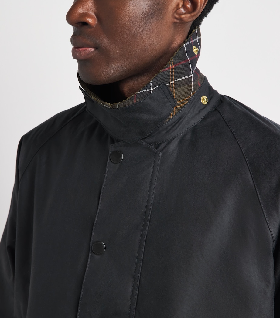 Barbour Mens Waxed Cotton Icons Beaufort Jacket Navy Image 6