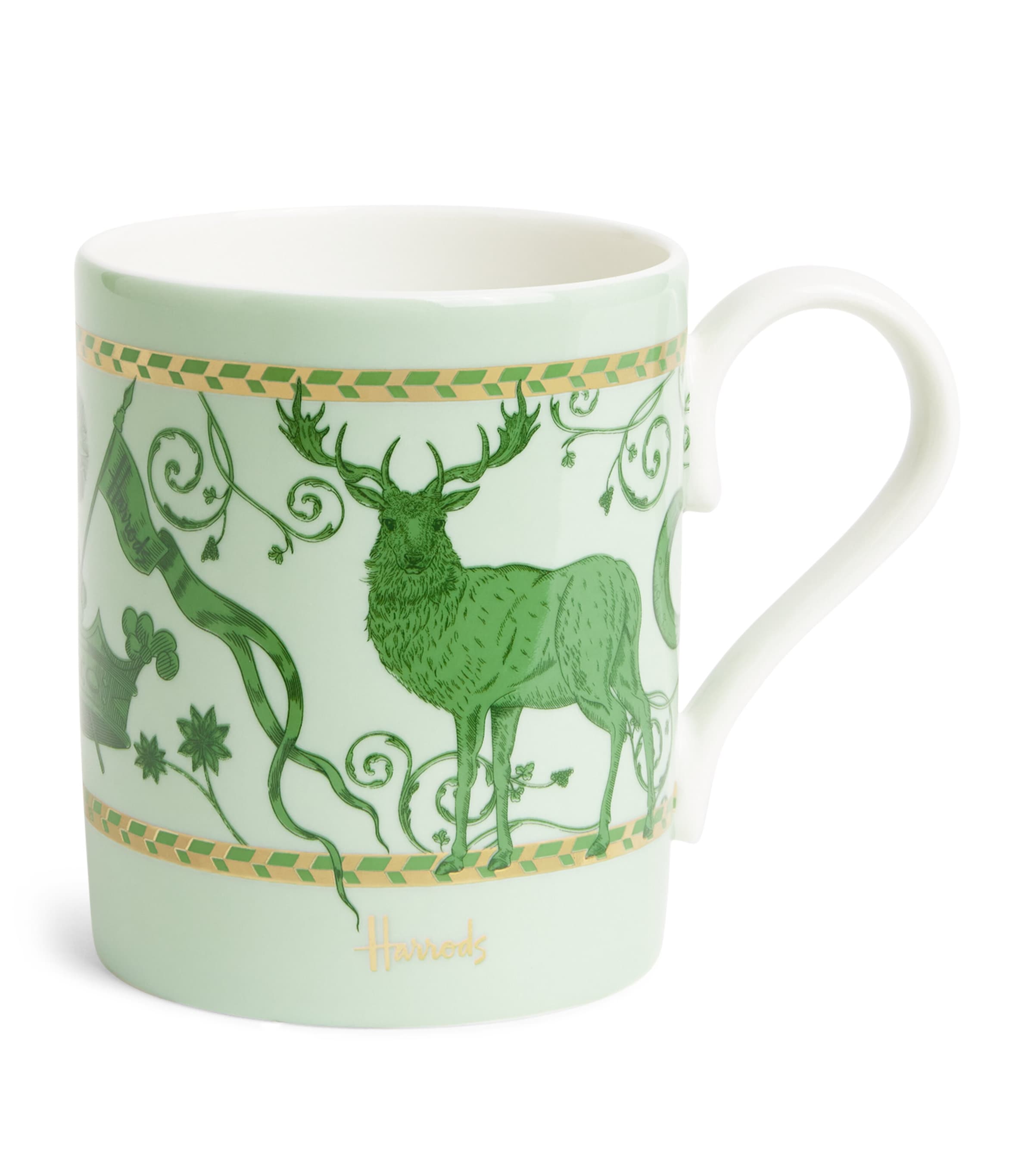 Harrods Bone China Menagerie Print Mug In Green