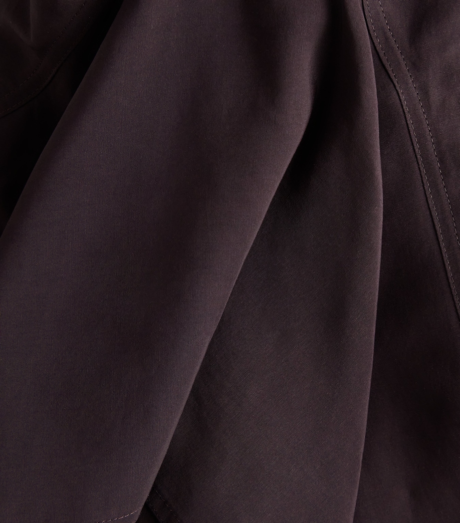 Alaïa Womens Paper-Blend Ruffled Jumpsuit Aubergine Image 6