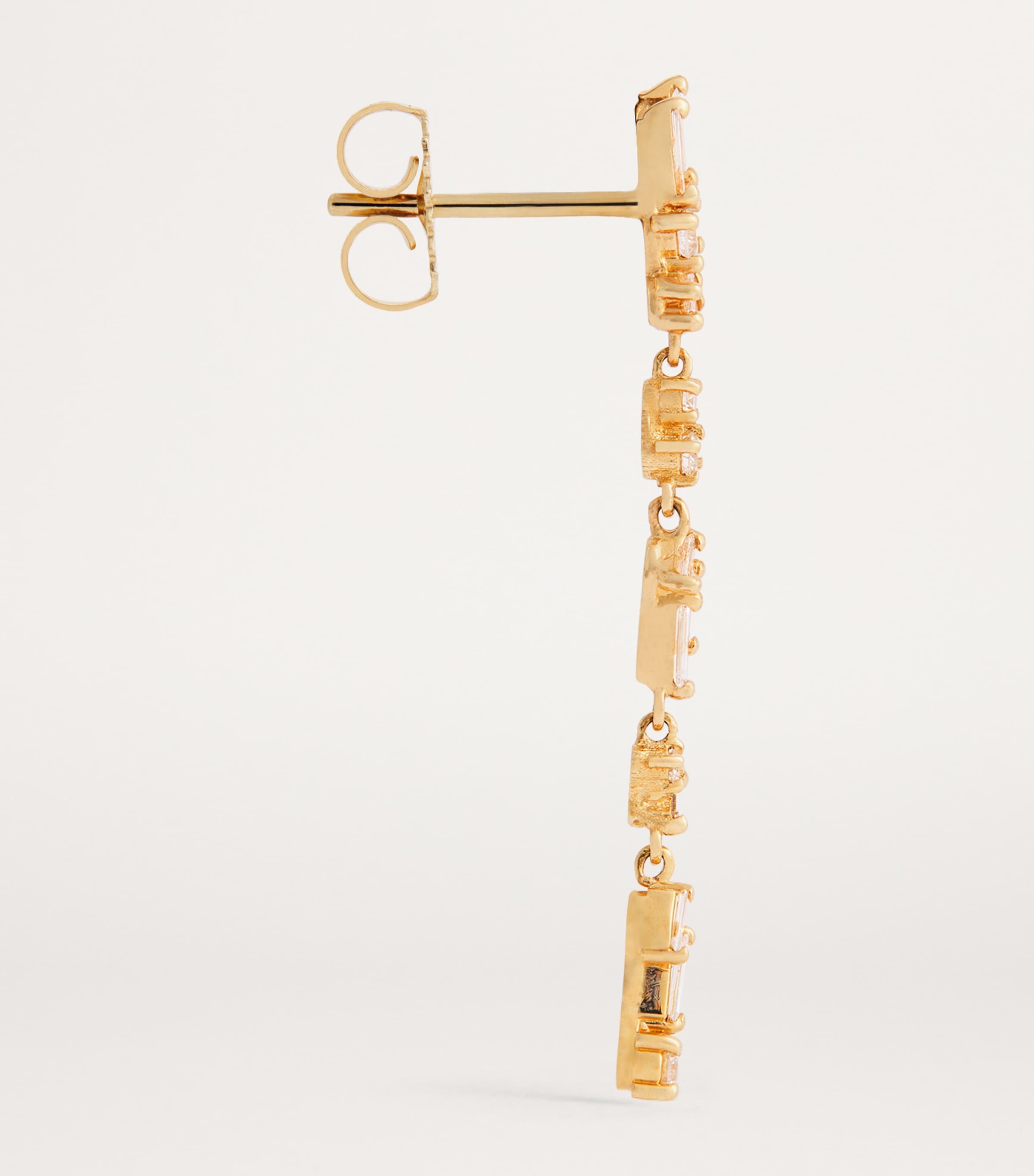 Yellow Gold and Diamond Classic Firework Sparkler Drop Earrings 18K YG/WD Image 4