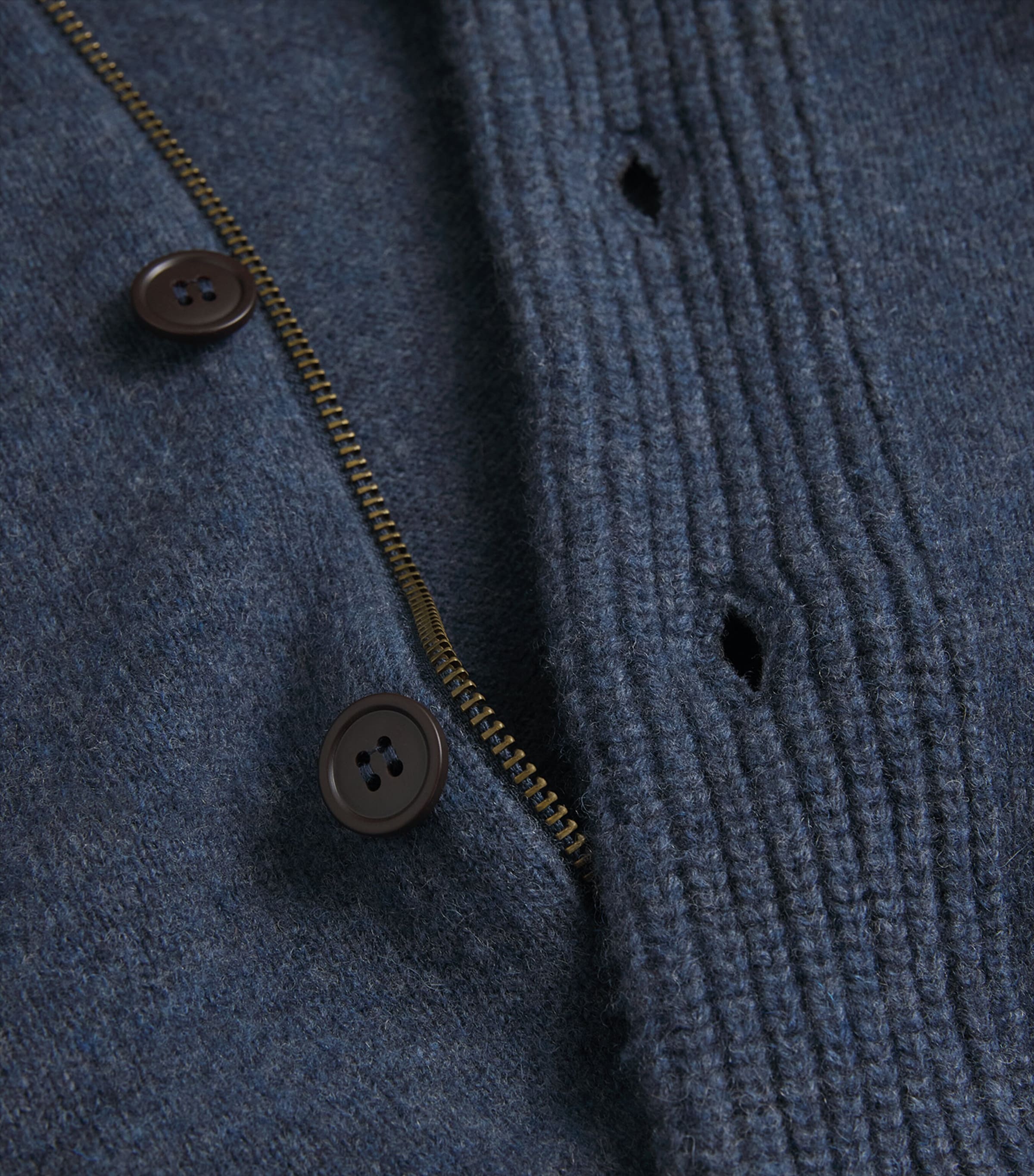 Barbour Mens Wool Patch Zip-Through Cardigan Dark Indigo Image 6