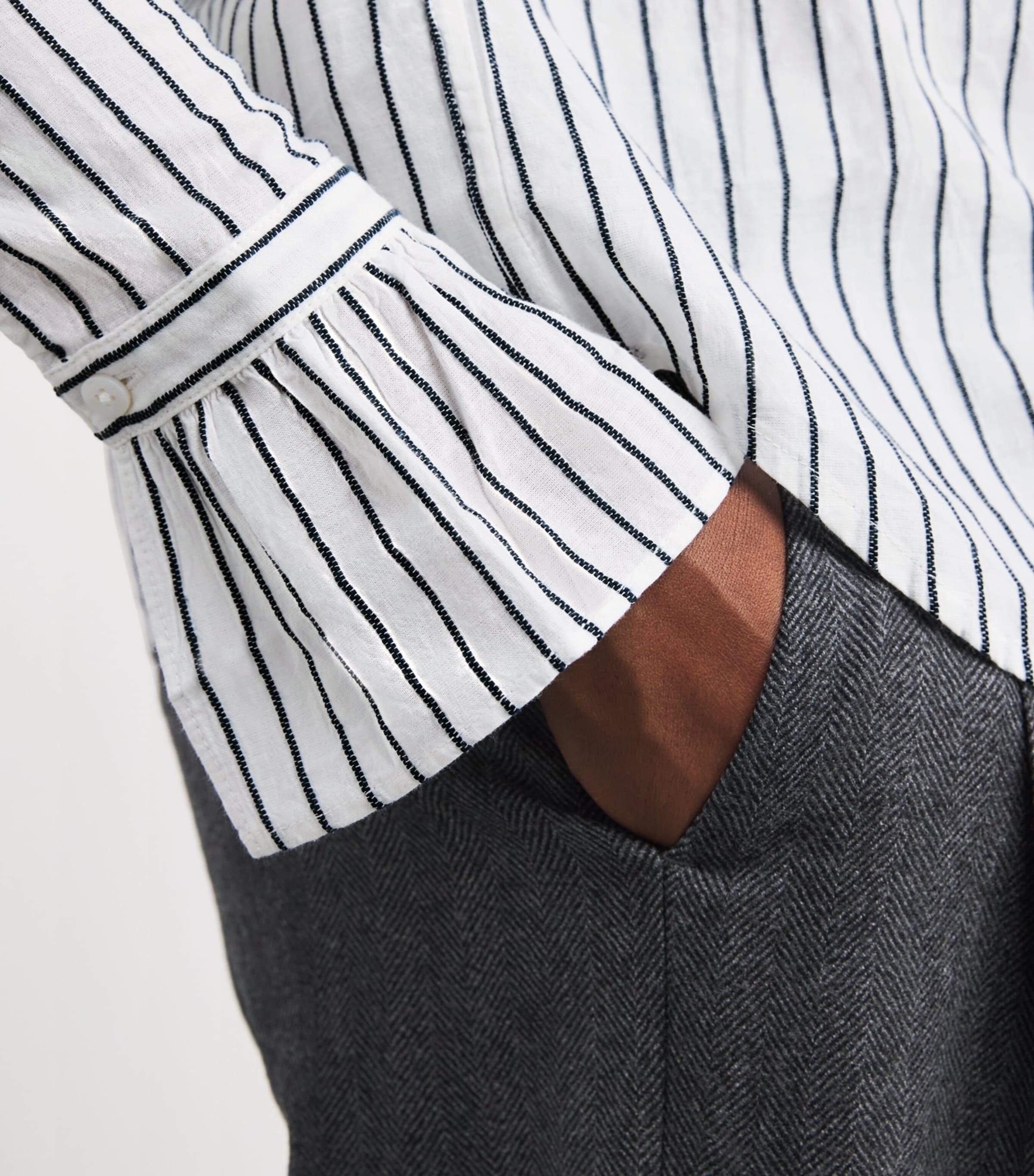 Cotton Voile Kew Blouse NAVY STRIPE Image 6