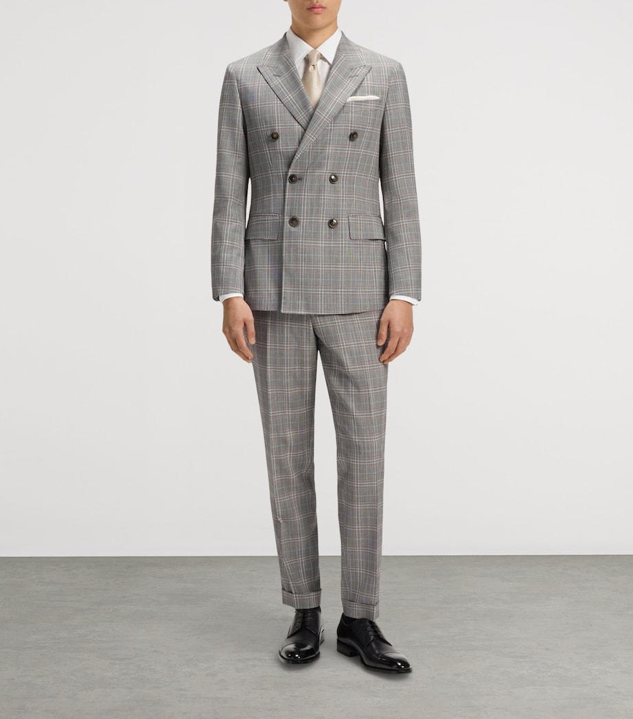 Virgin Wool-Silk Check Blazer 215 Image 4