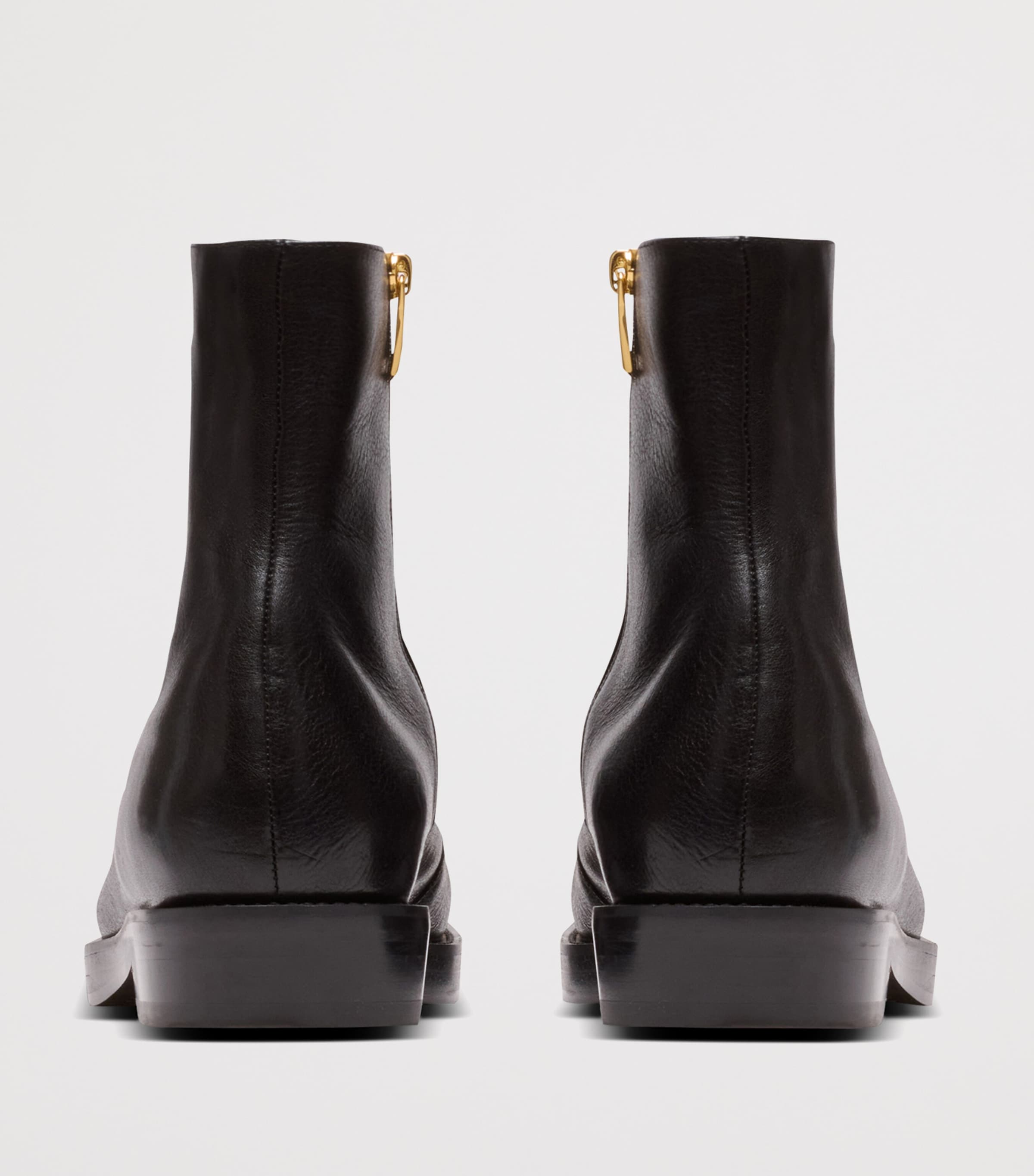 Leather Square Toe Boots 0PA NOIR Image 7