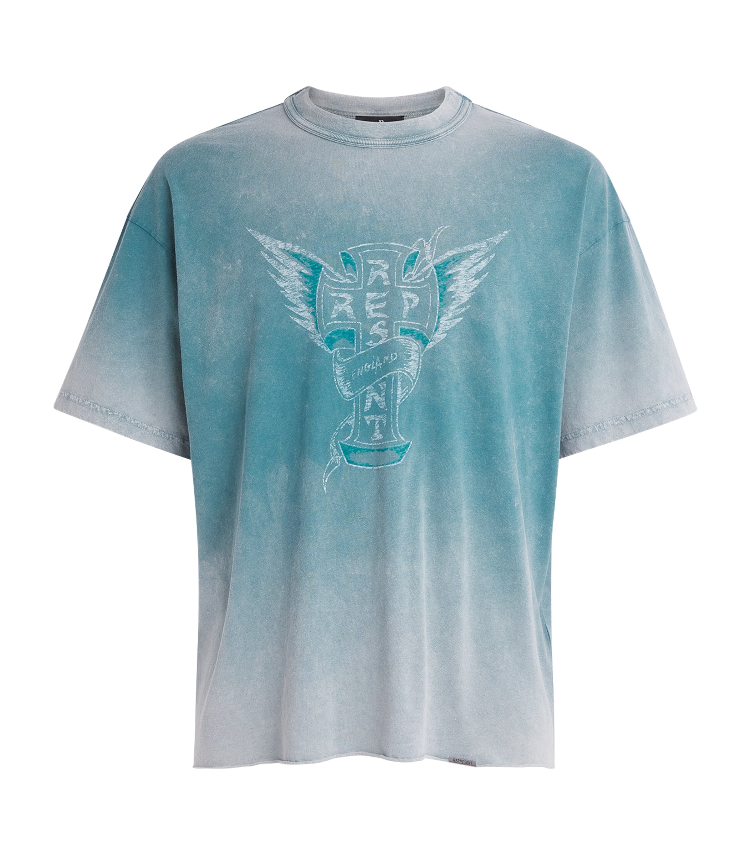Represent Mens Cotton Westside T-Shirt Smoked Teal Image 1