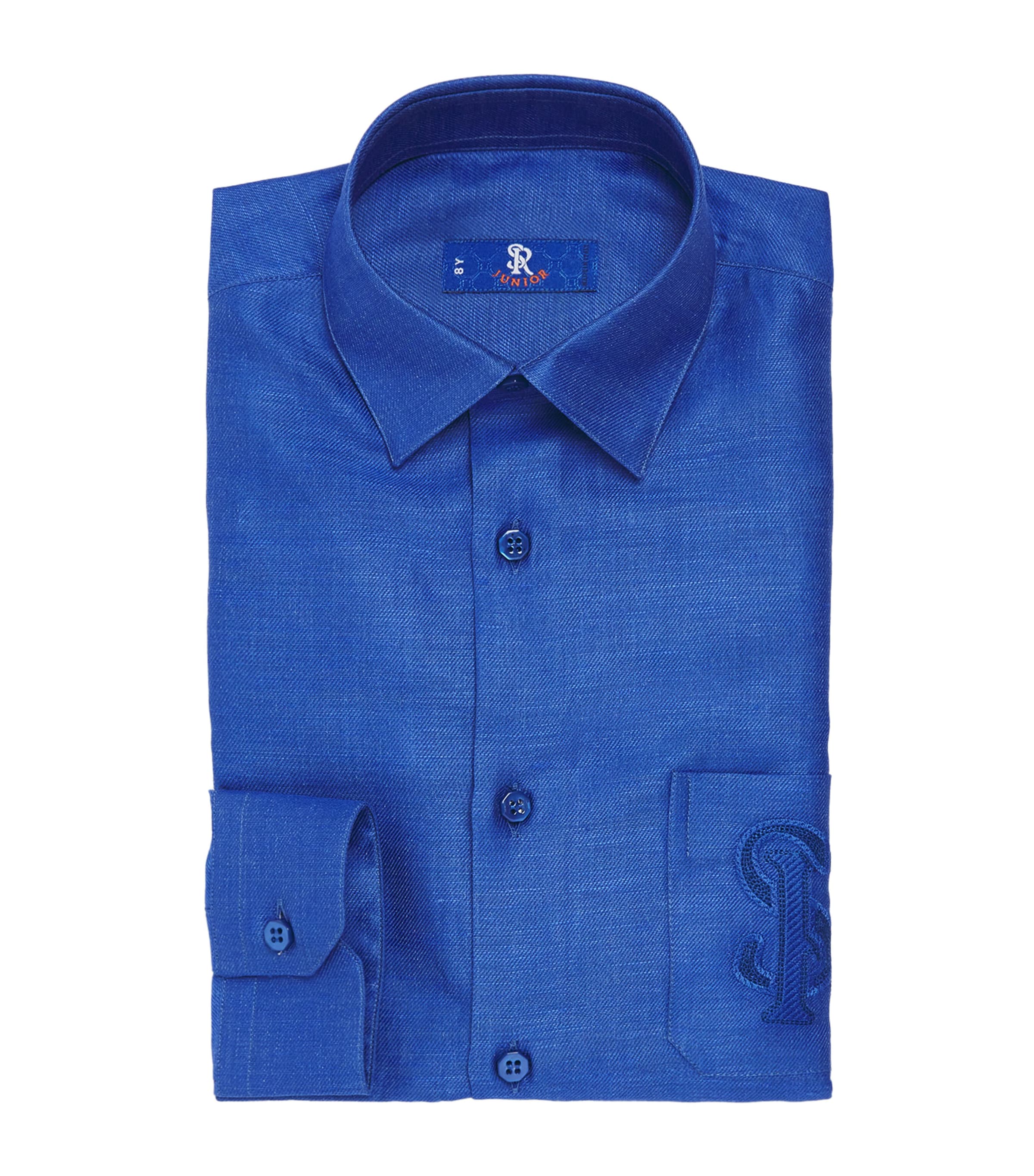 Stefano Ricci Cotton-linen Shirt In Blue