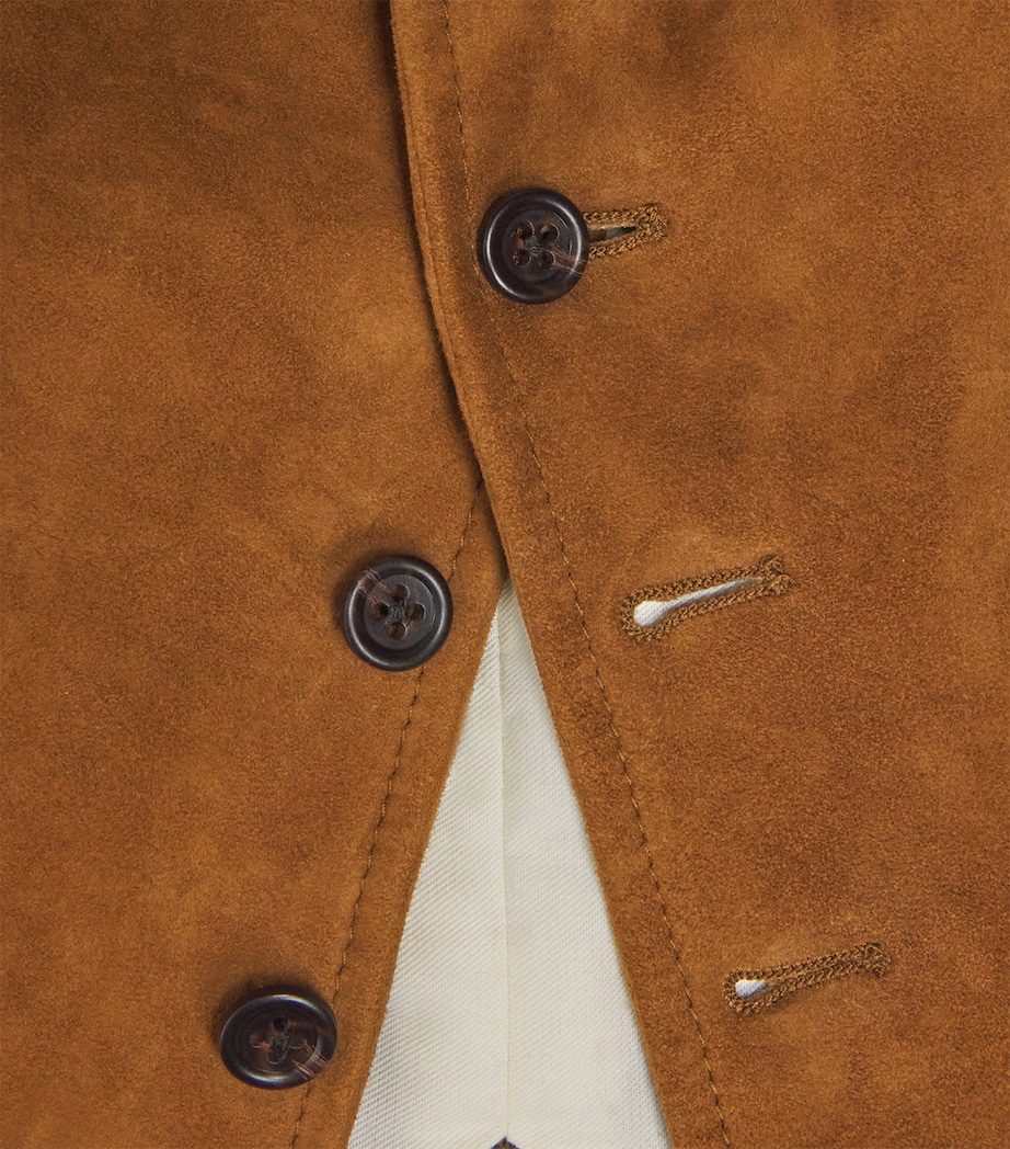 Suede Waistcoat DARK BROWN Image 5
