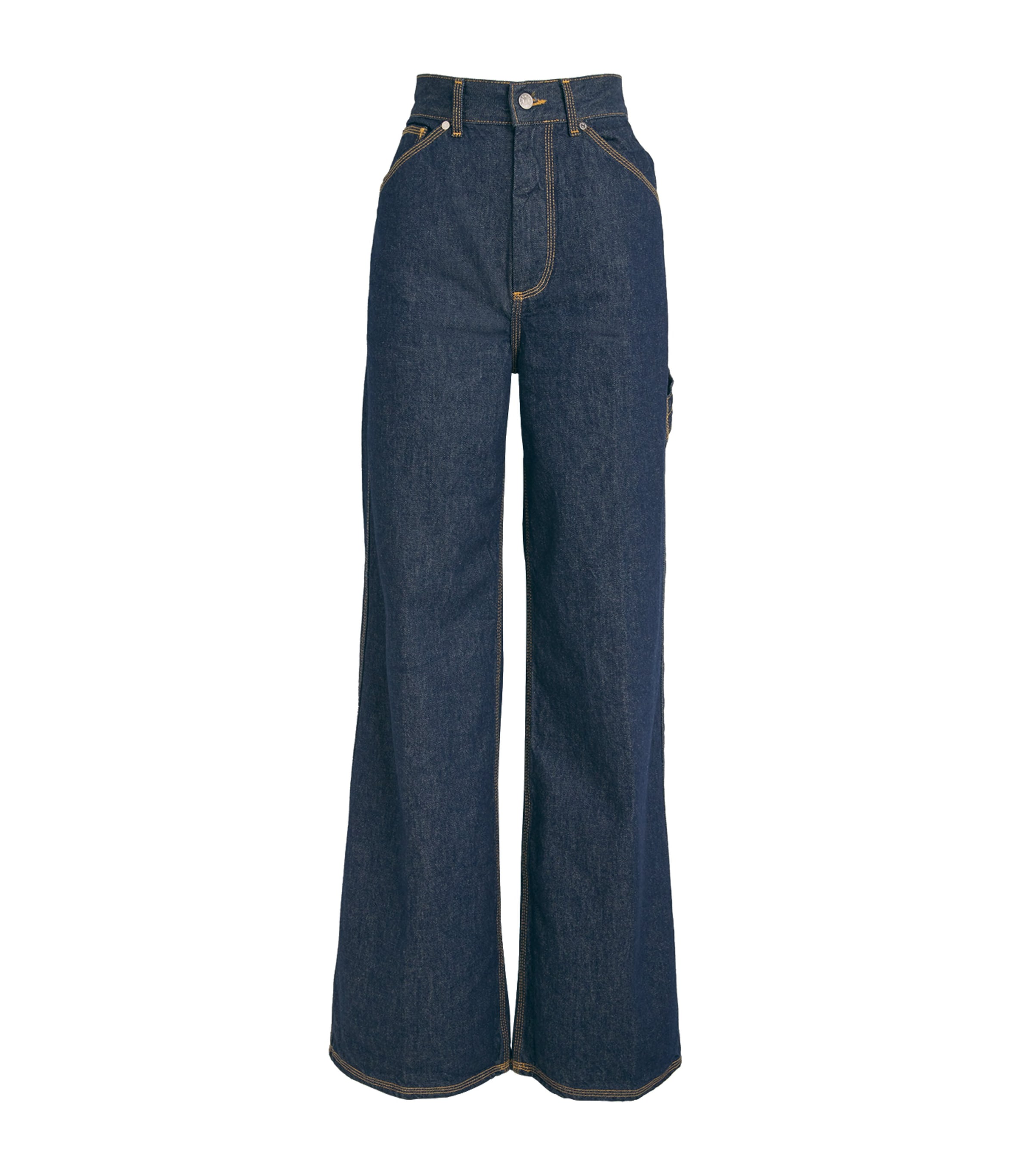 Sandro Flared Wide-leg Jeans In Blue