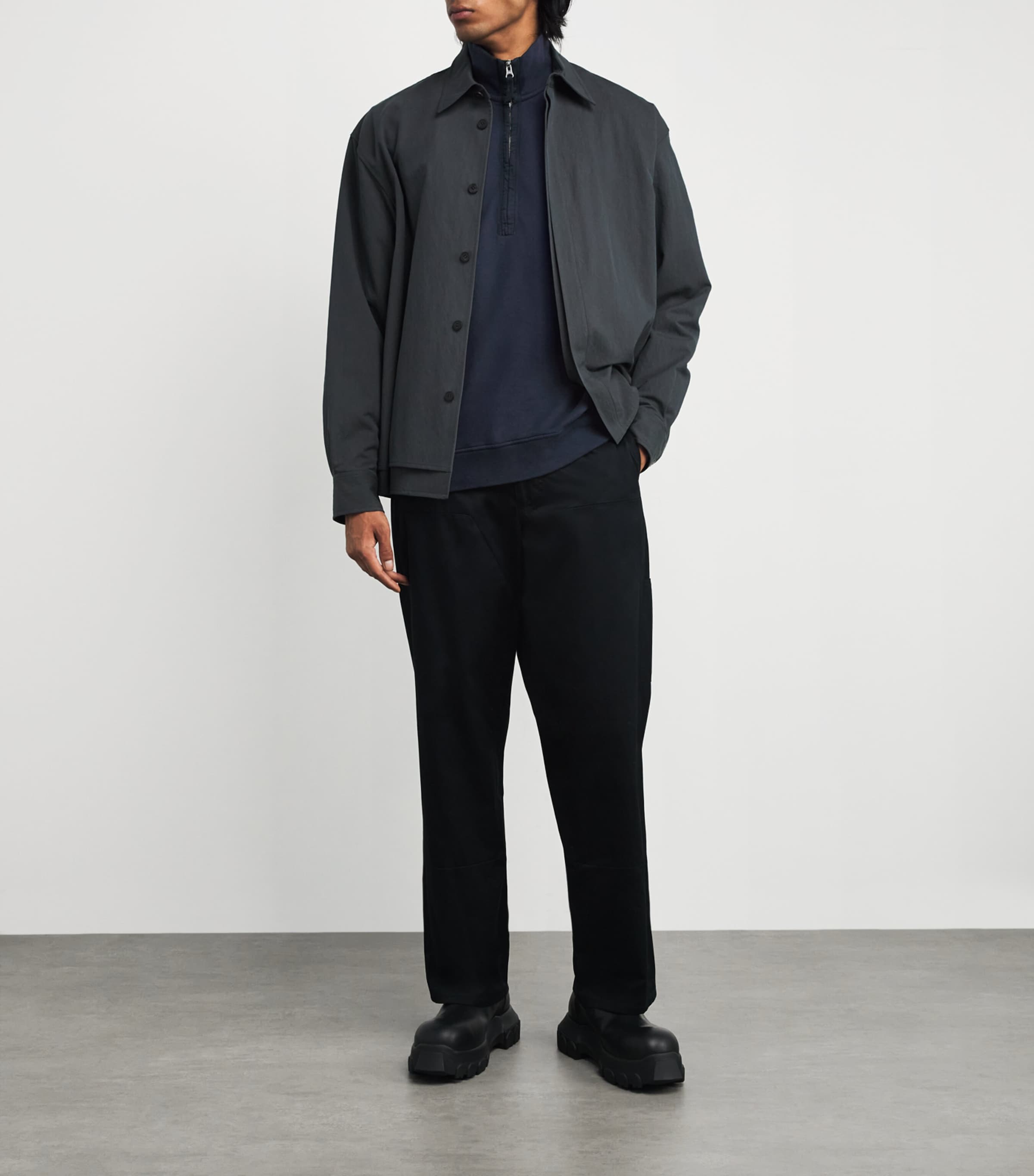 Cotton Half-Zip Sweatshirt V0020 Image 2