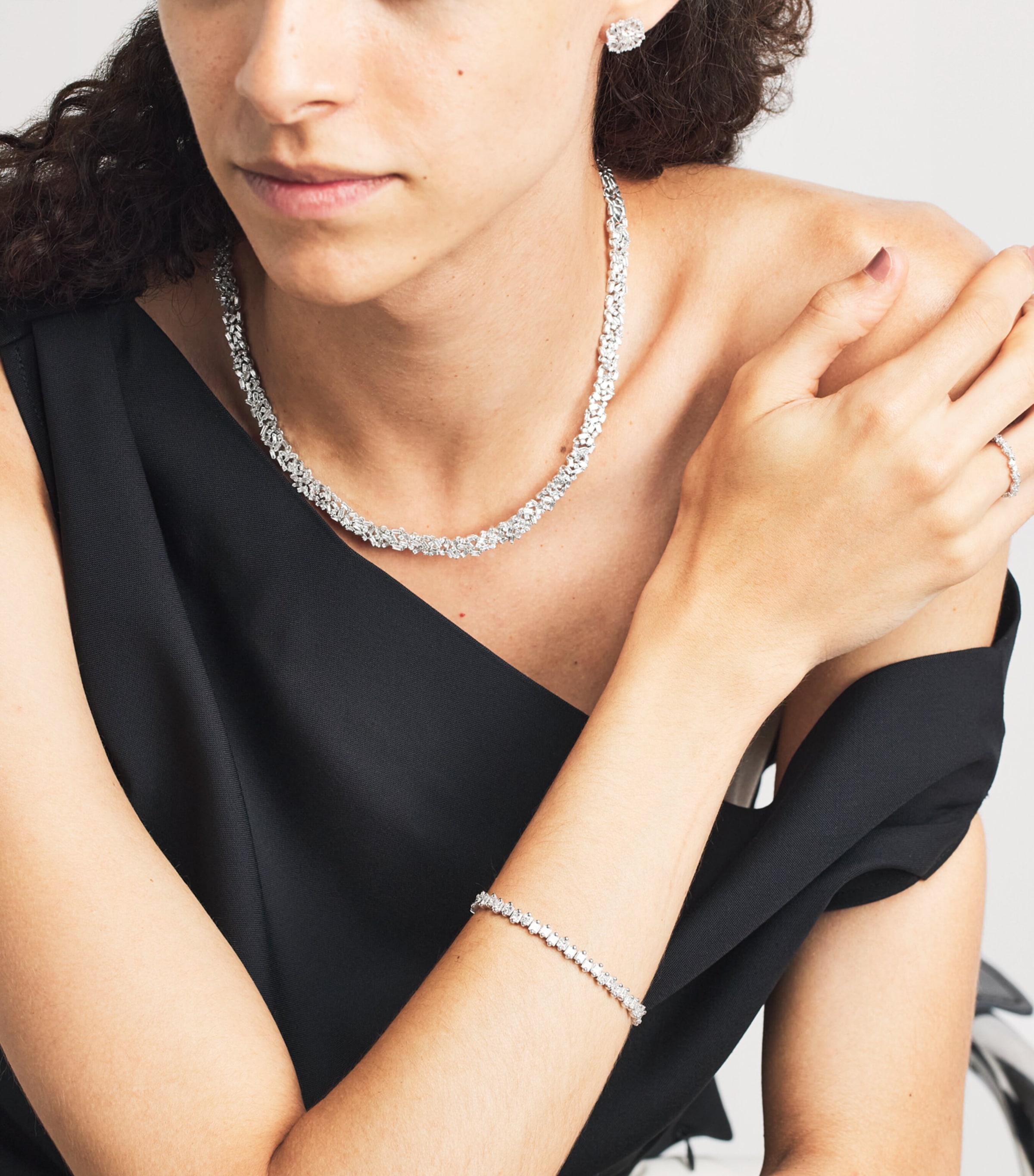 Suzanne Kalan White Gold and Diamond Classic Tennis Necklace Wg/wd Image 4