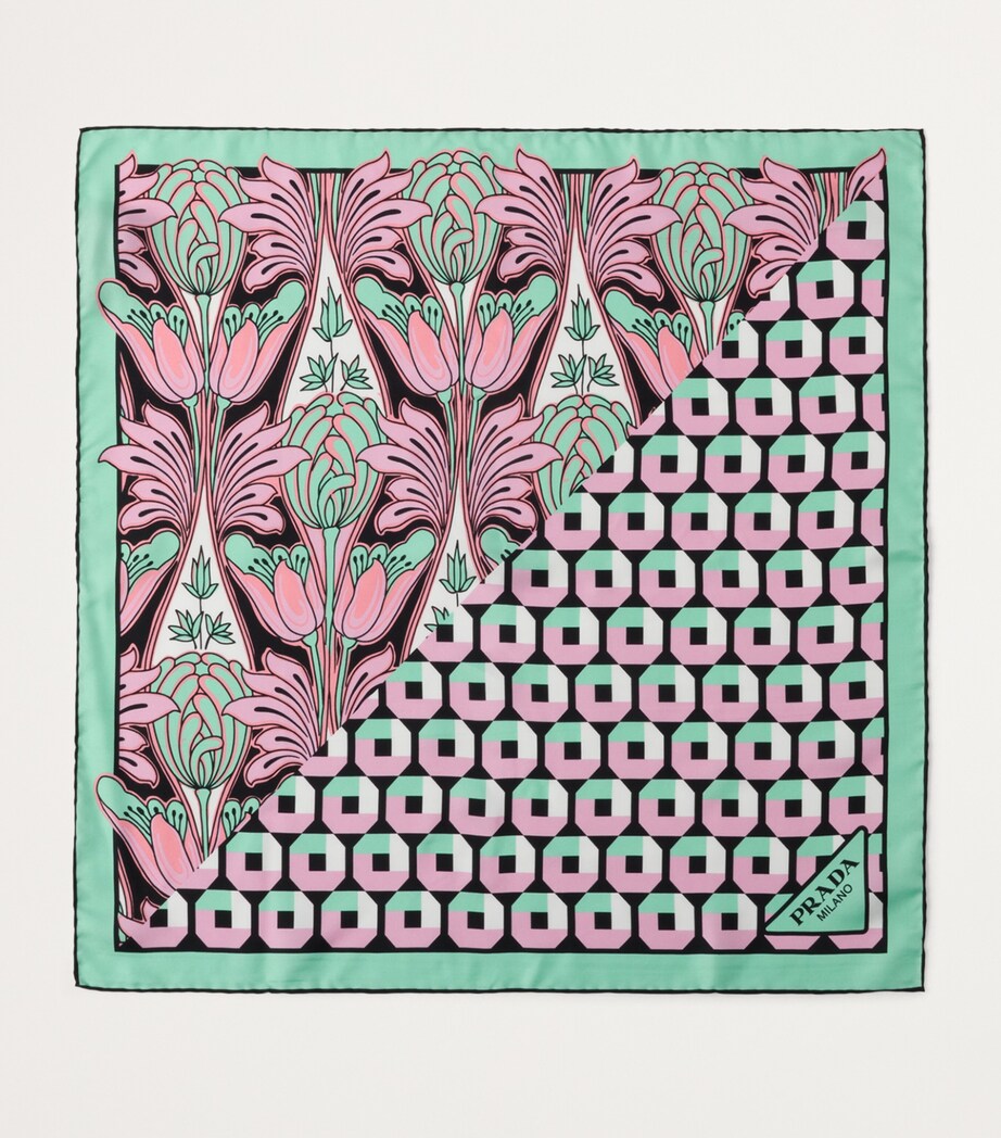 Silk Twill Printed Scarf F038O Image 2