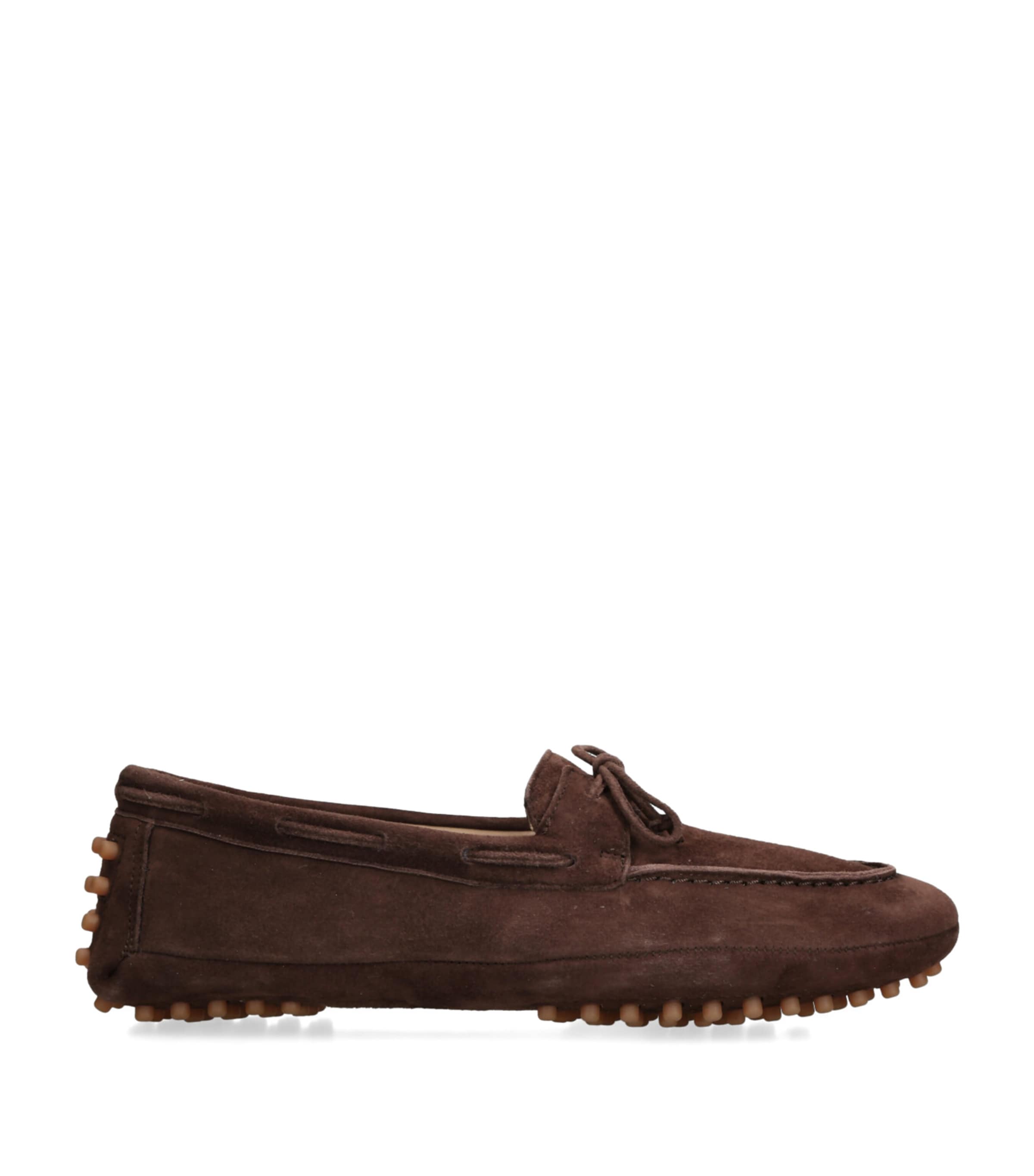 Le Monde Beryl Suede Moccasin Driver Shoes In Brown
