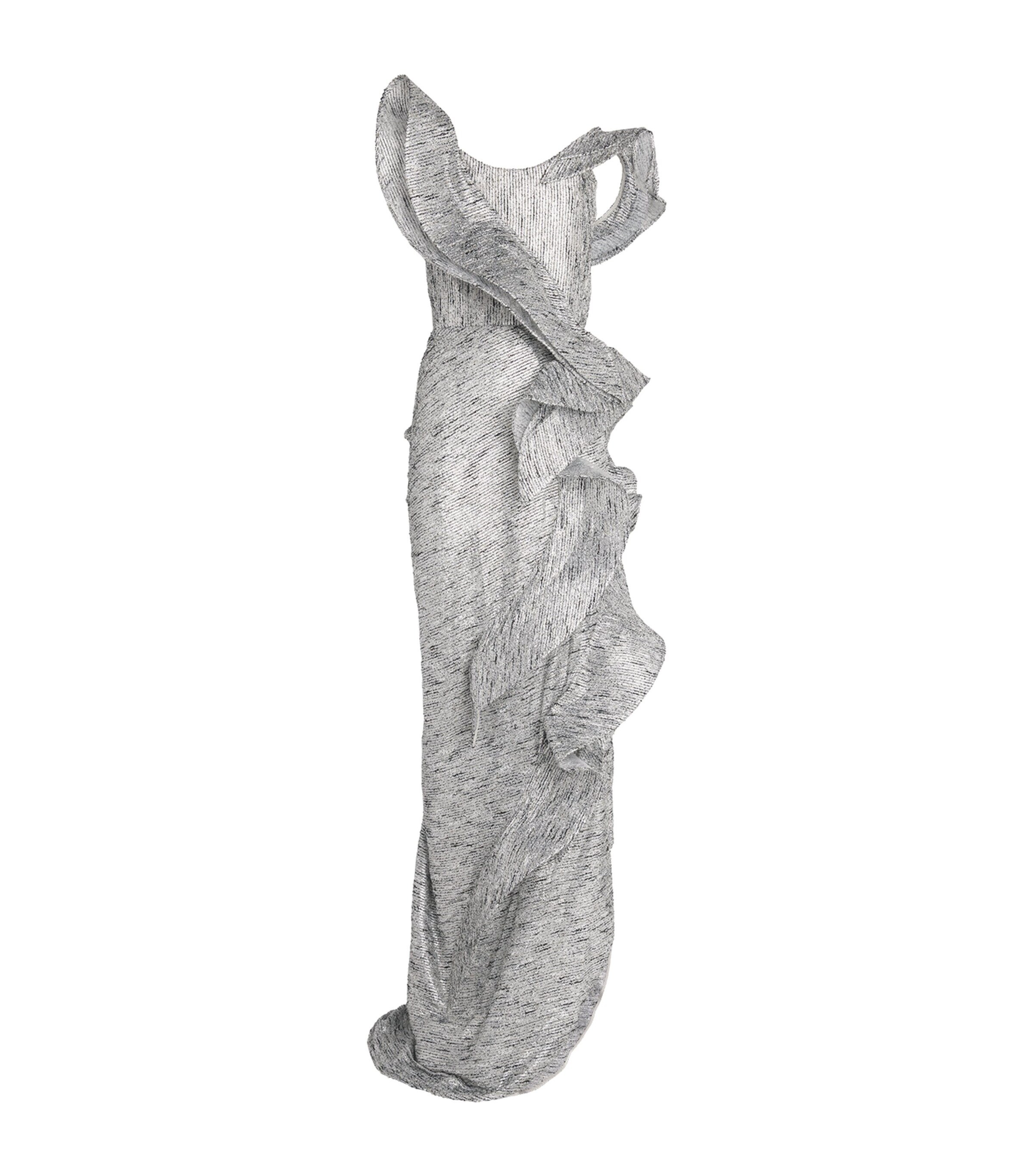 Maticevski Womens Tweed Satellite Wave Gown Silver Fleck Image 1