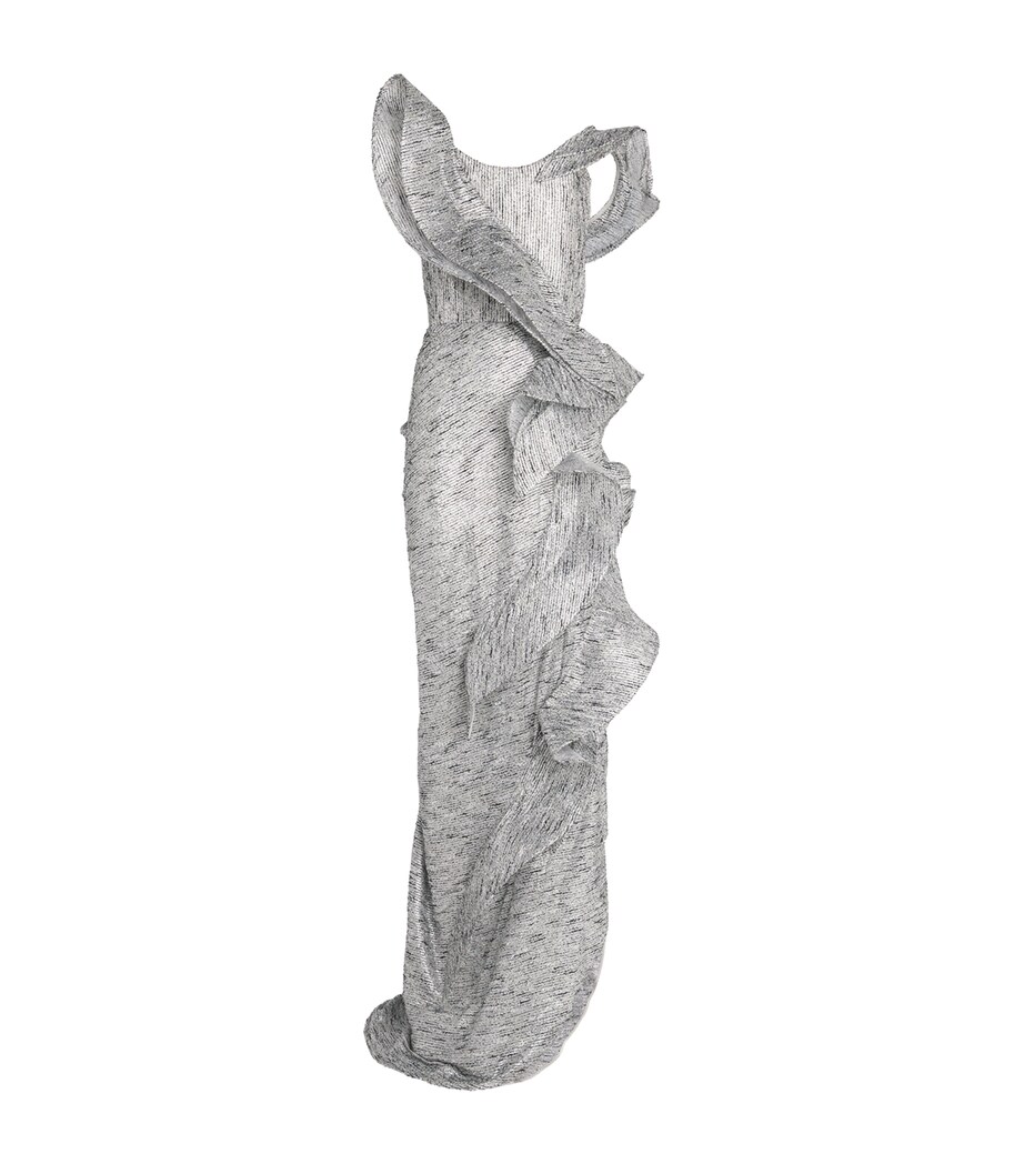 Maticevski Womens Tweed Satellite Wave Gown Silver Fleck Image 1