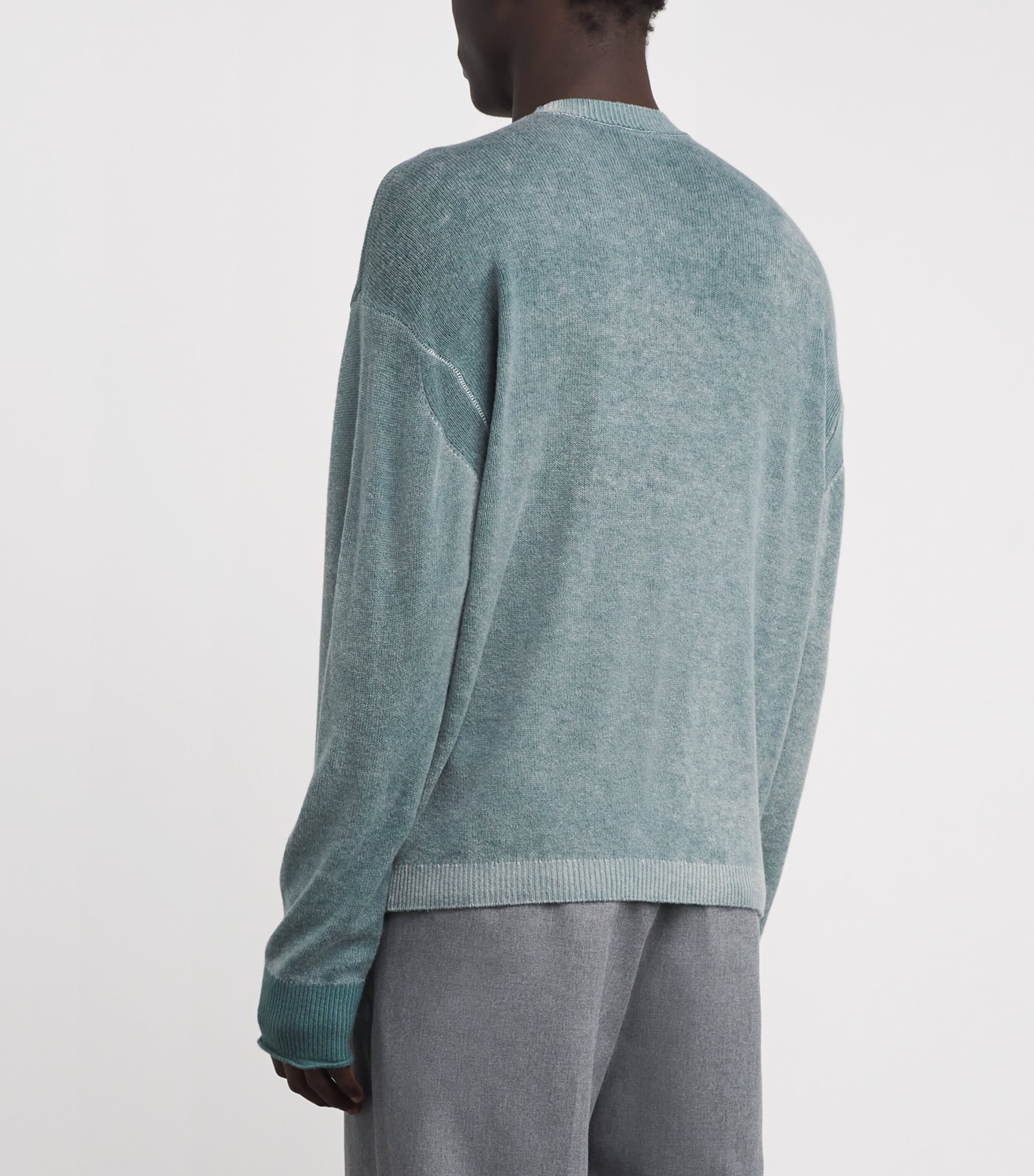 Wool-Cashmere Contrast-Stitch Sweater U9170 Image 4