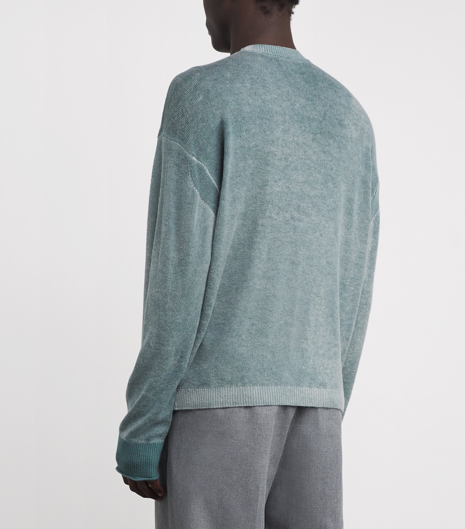 Wool-Cashmere Contrast-Stitch Sweater U9170 Image 4