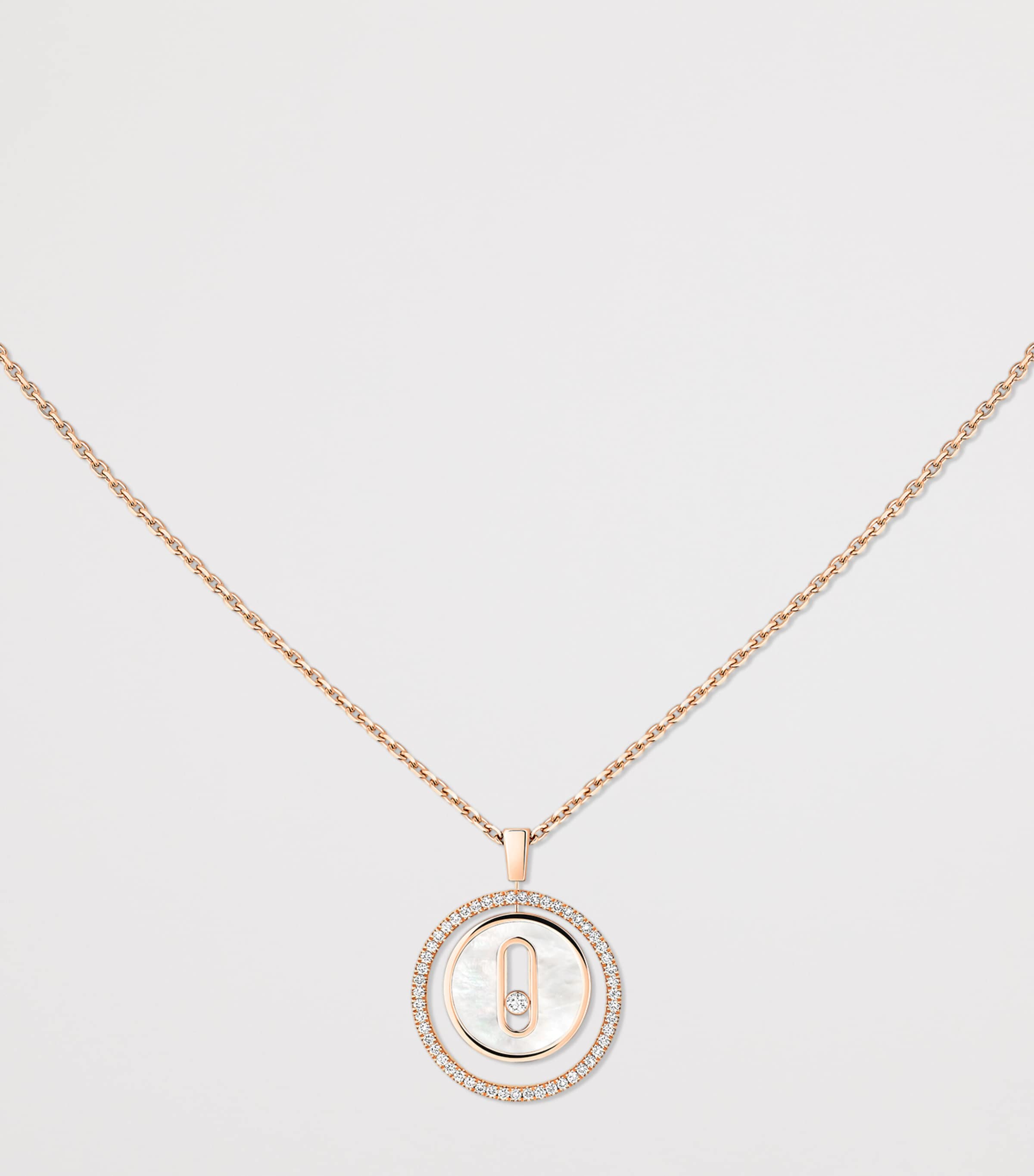 Messika Lucky Move Pink Gold, Diamond and Mother-of-Pearl Necklace (0.18ct) Pink Gold Image 3