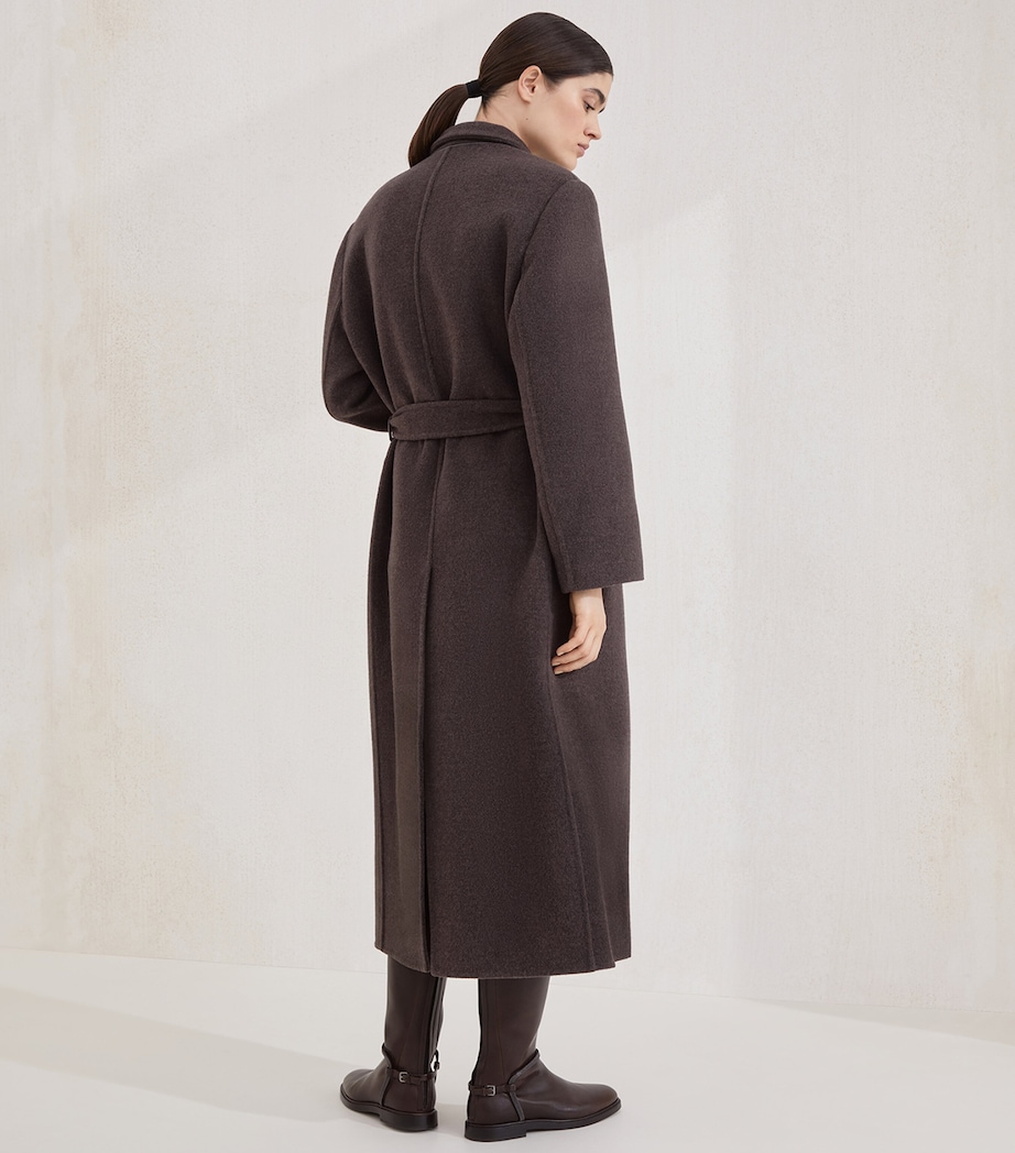 Virgin Wool-Cashmere Belted Trench Coat C017 Image 3