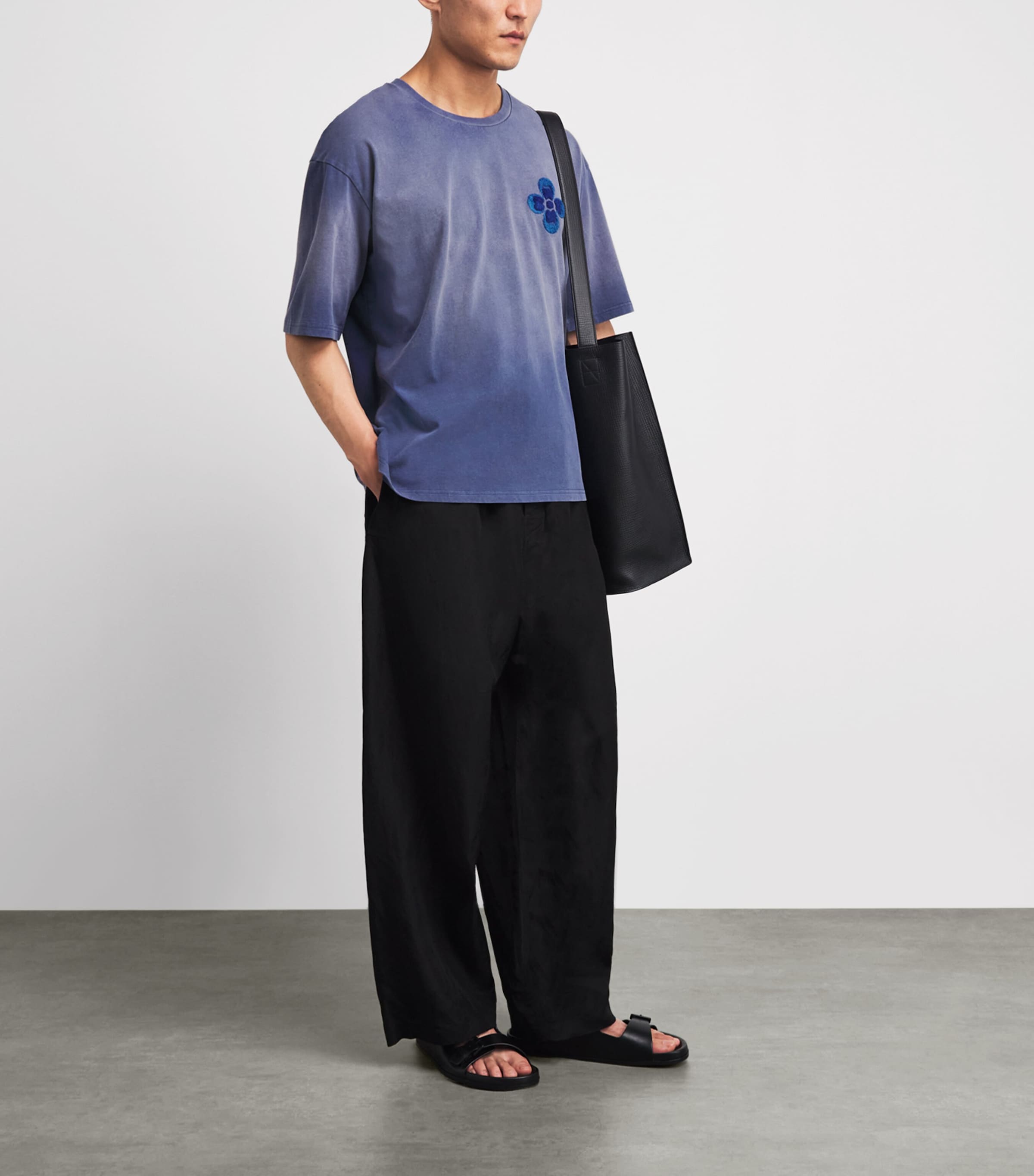 COMMAS Mens Dégradé Embroidered T-Shirt Ink Well Image 2