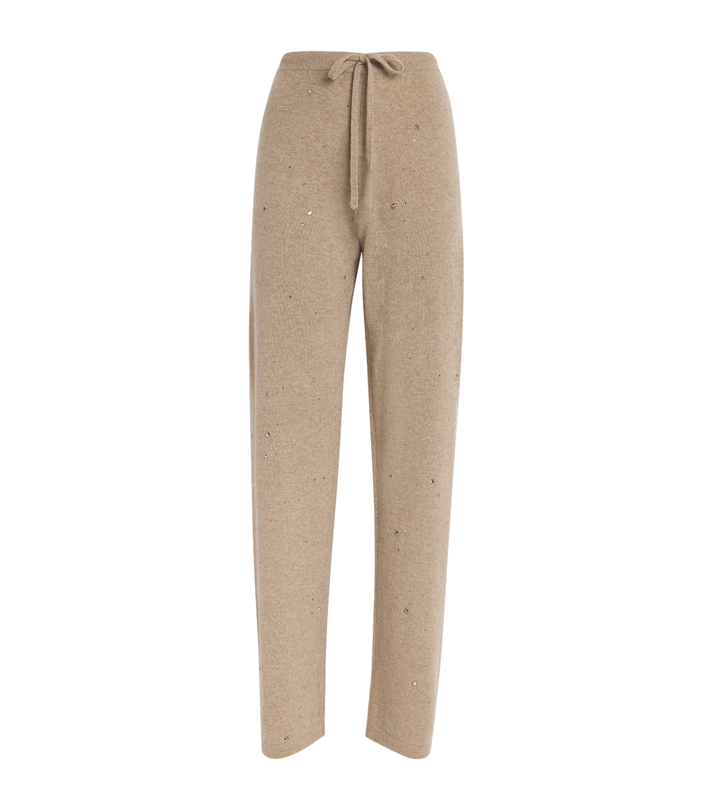 William Sharp Cashmere Crystal-embellished Sweatpants In Brown